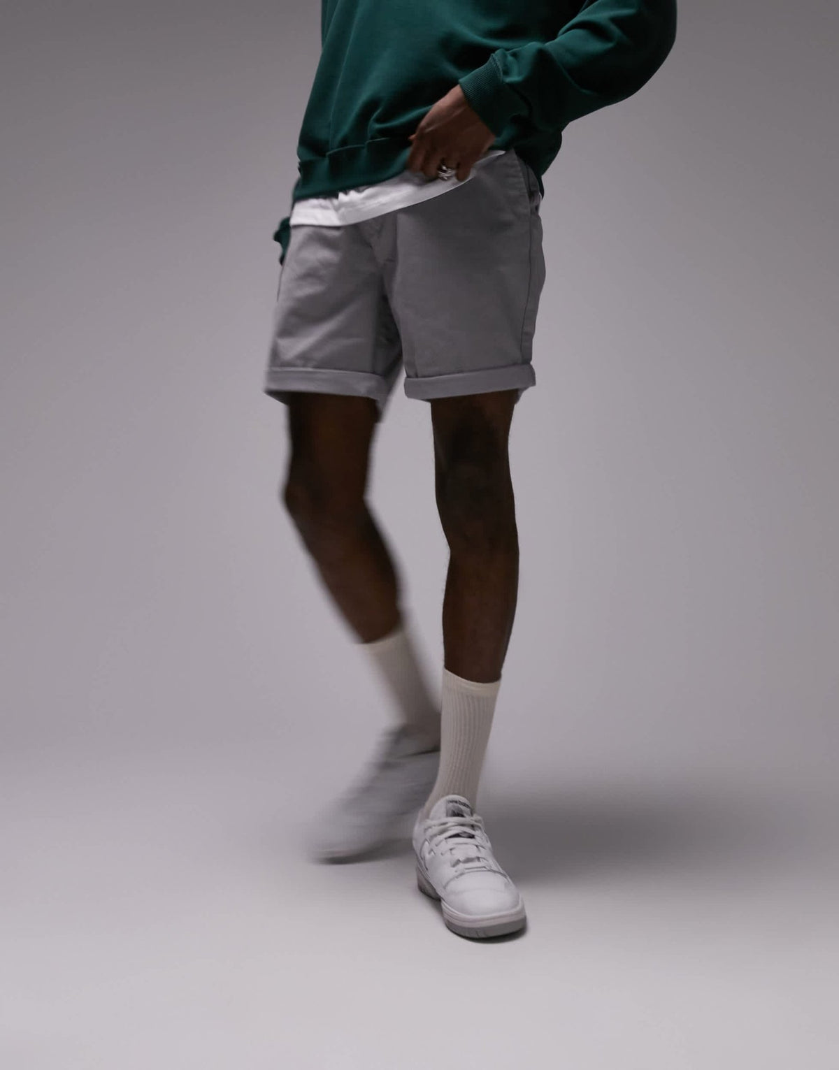 Topman slim chino short in grey - ASOS Sample Sale