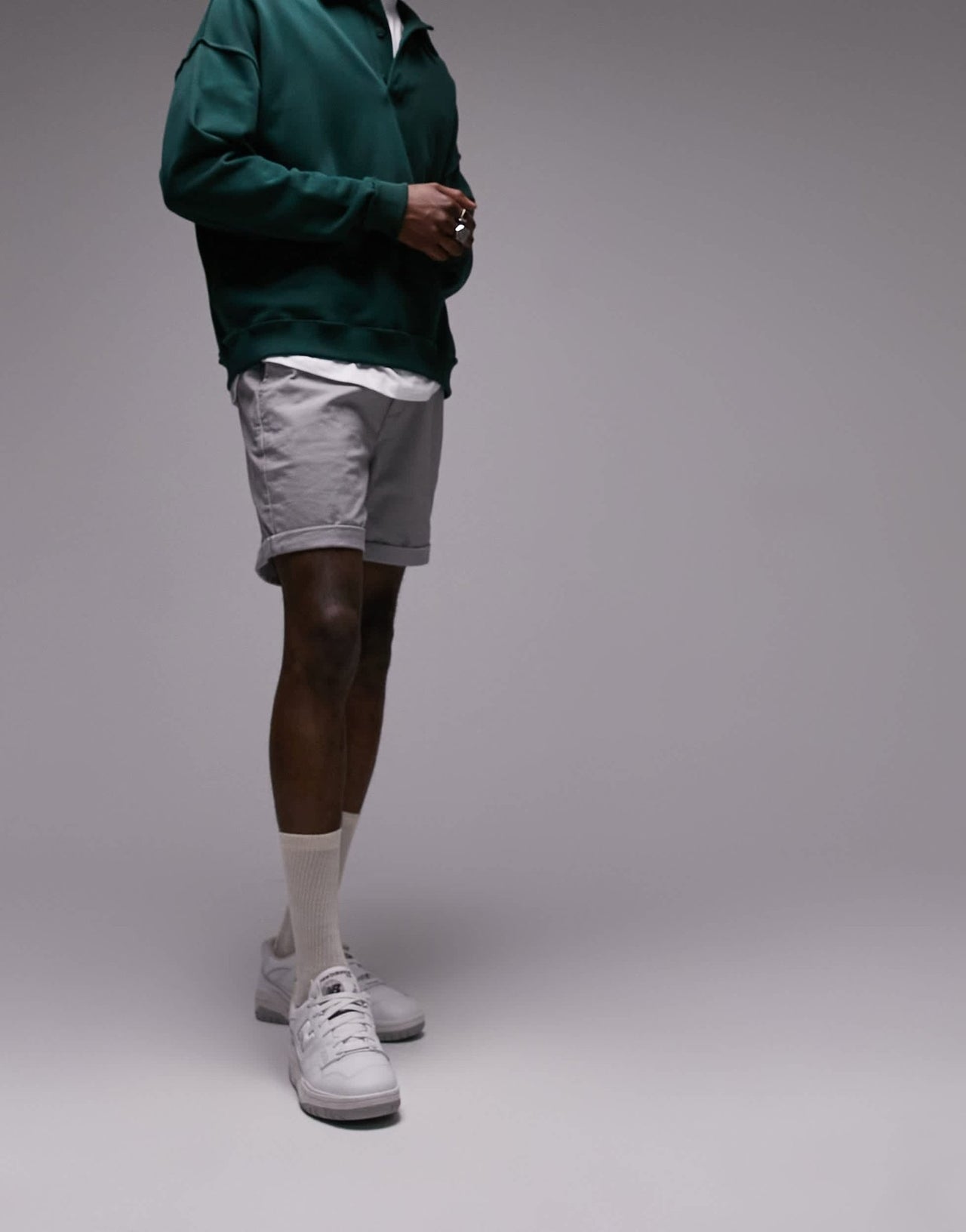 Topman slim chino short in grey - ASOS Sample Sale