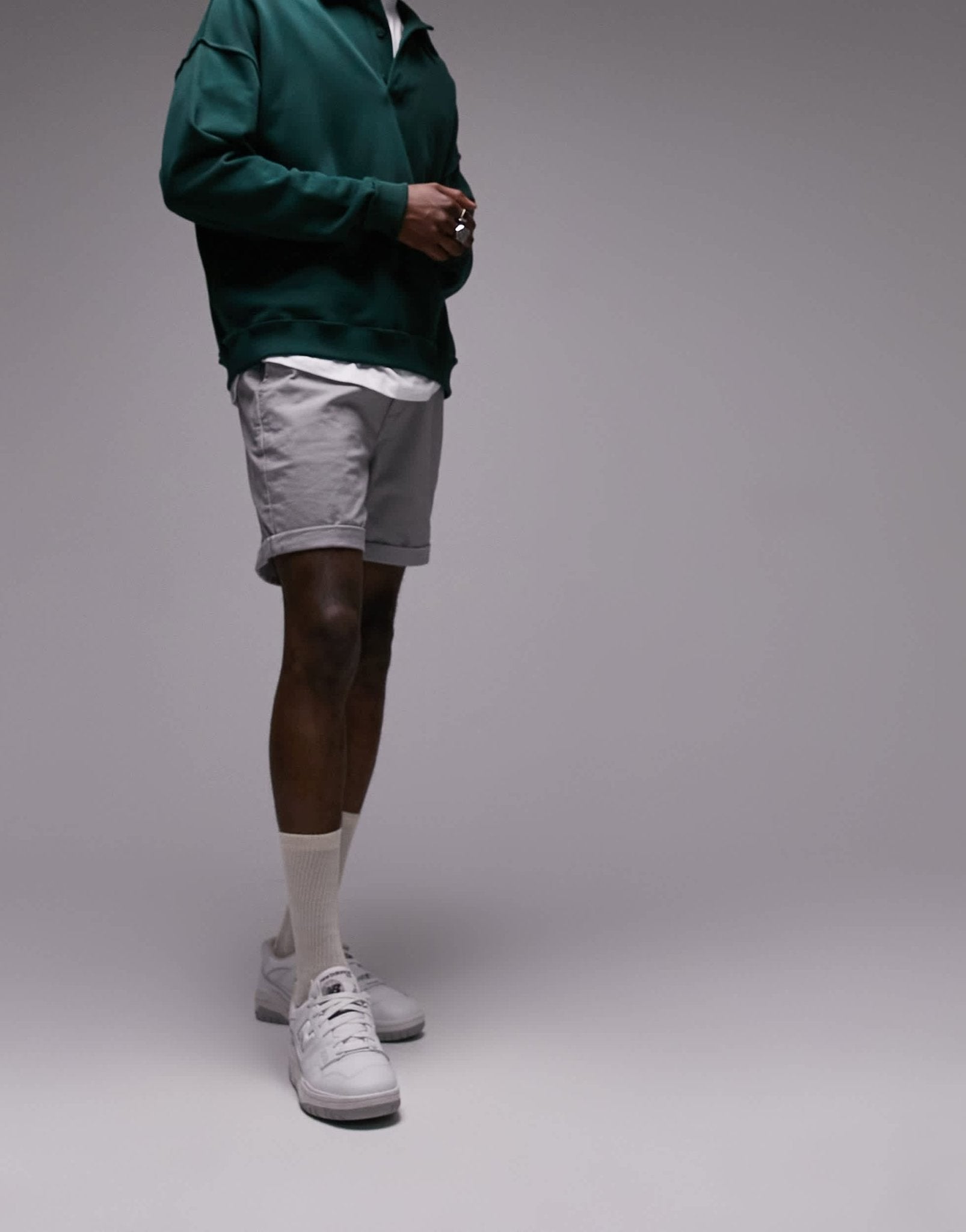 Topman slim chino short in grey - ASOS Sample Sale