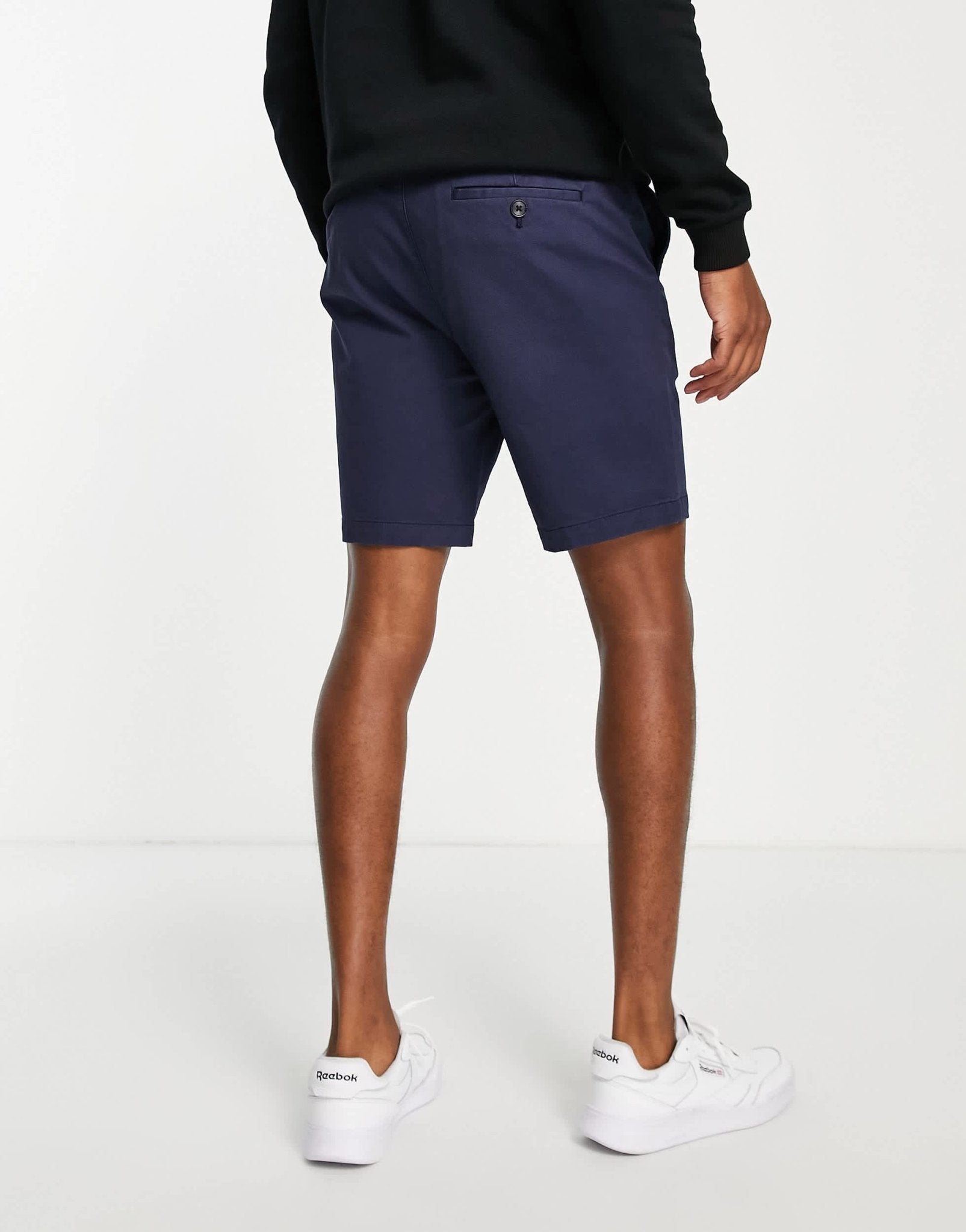 Topman slim chino short in navy - ASOS Sample Sale