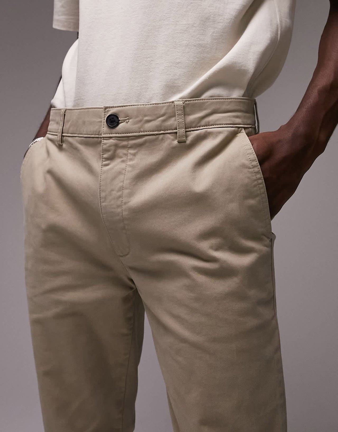 Topman slim chino trousers in stone - ASOS Sample Sale