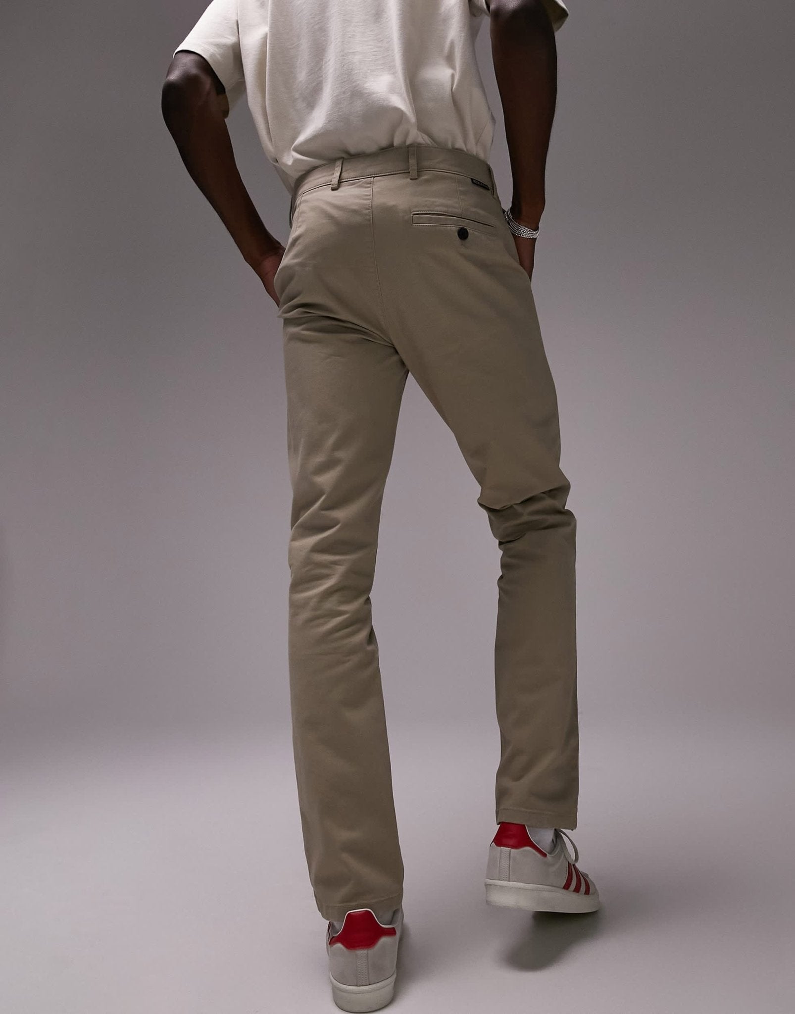 Topman slim chino trousers in stone - ASOS Sample Sale