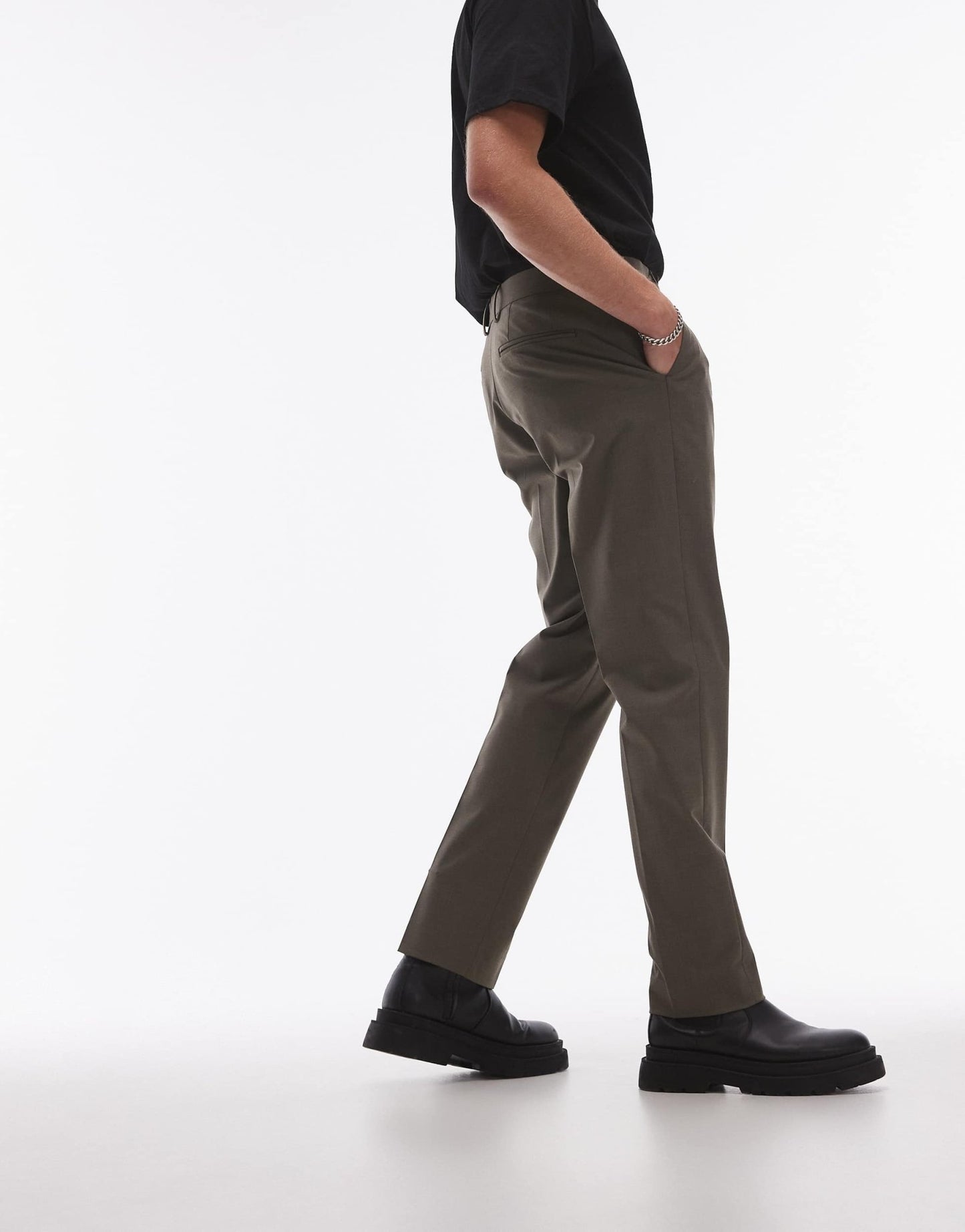Topman slim suit trousers in khaki - ASOS Sample Sale