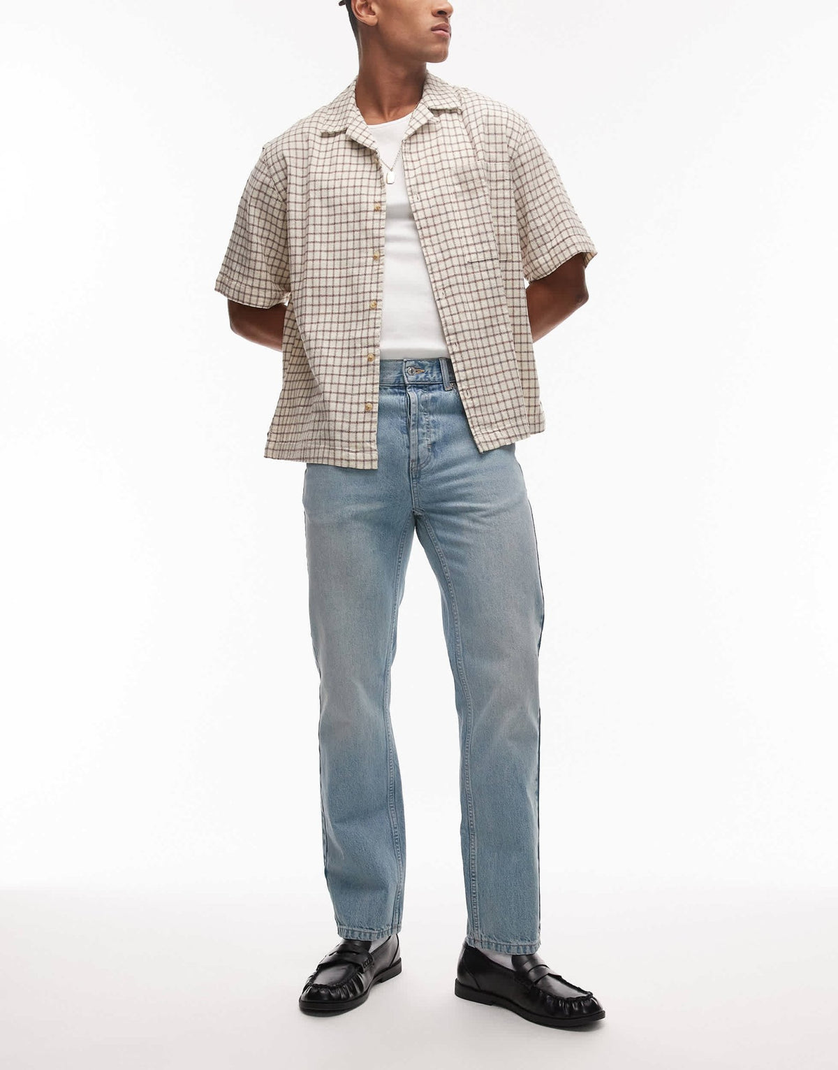 Topman straight leg jean in light wash - ASOS Sample Sale