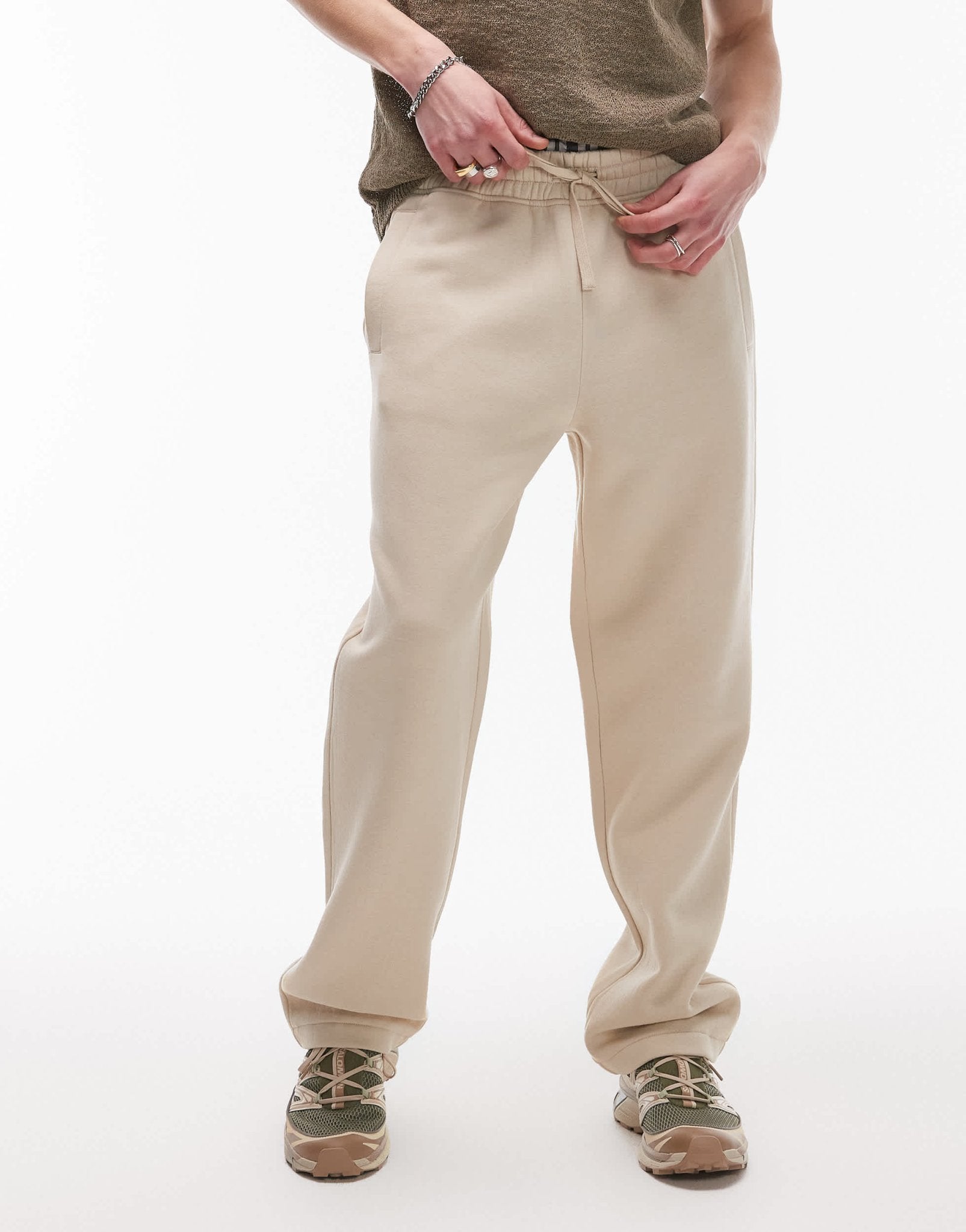 Topman straight leg jogger in stone - ASOS Sample Sale