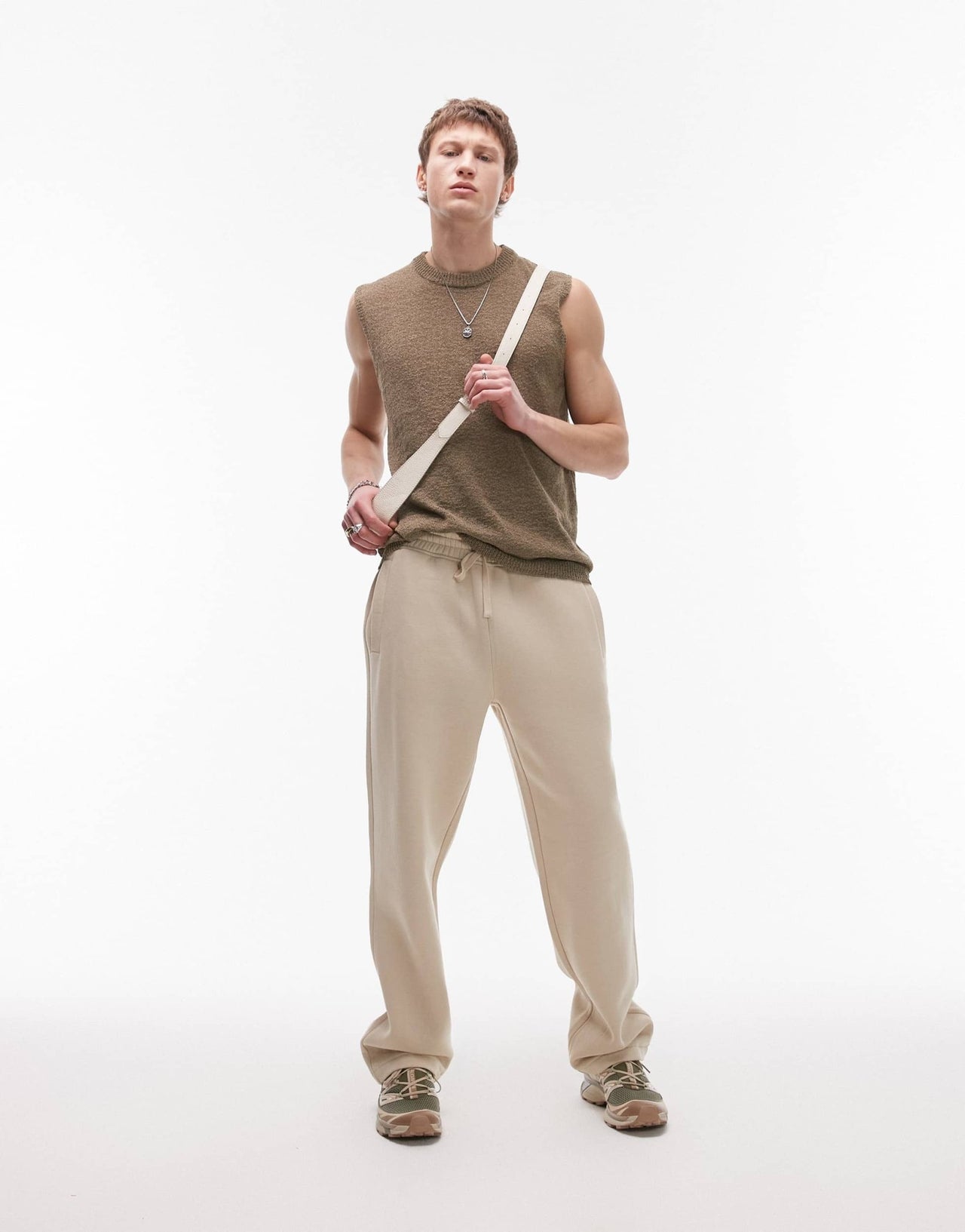 Topman straight leg jogger in stone - ASOS Sample Sale