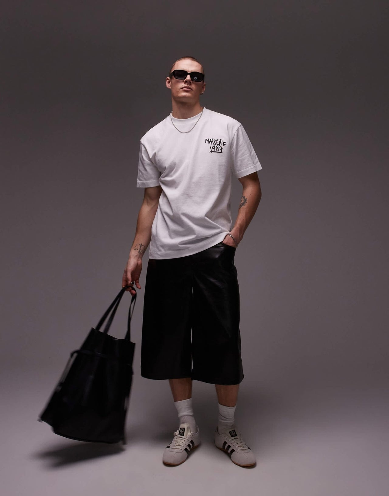 Topman t-shirt front and back Marseille print in white - ASOS Sample Sale
