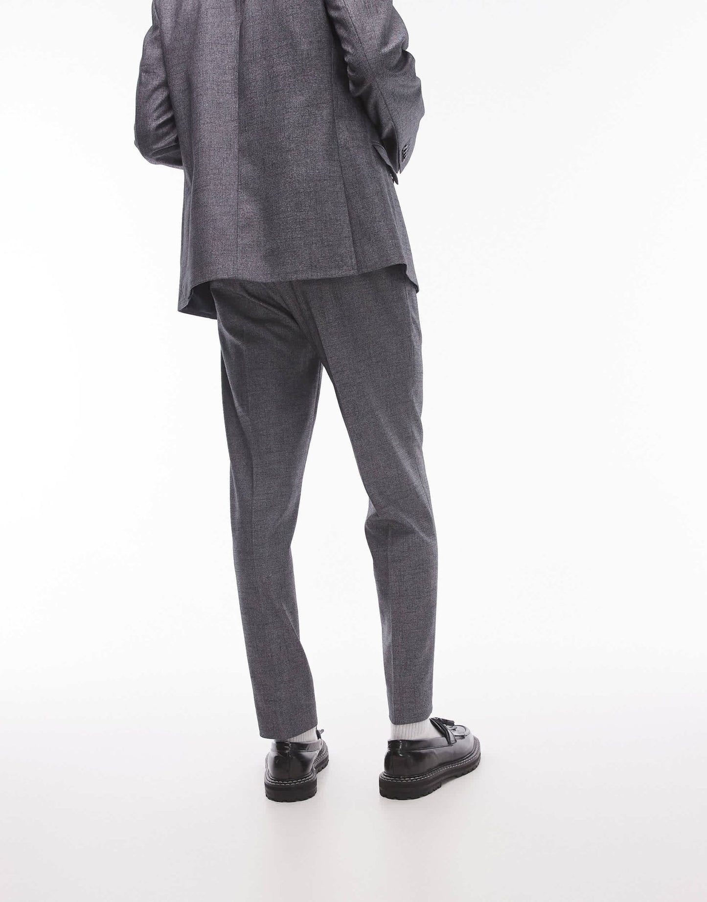Topman taper cross hatch suit trouser in grey - ASOS Sample Sale