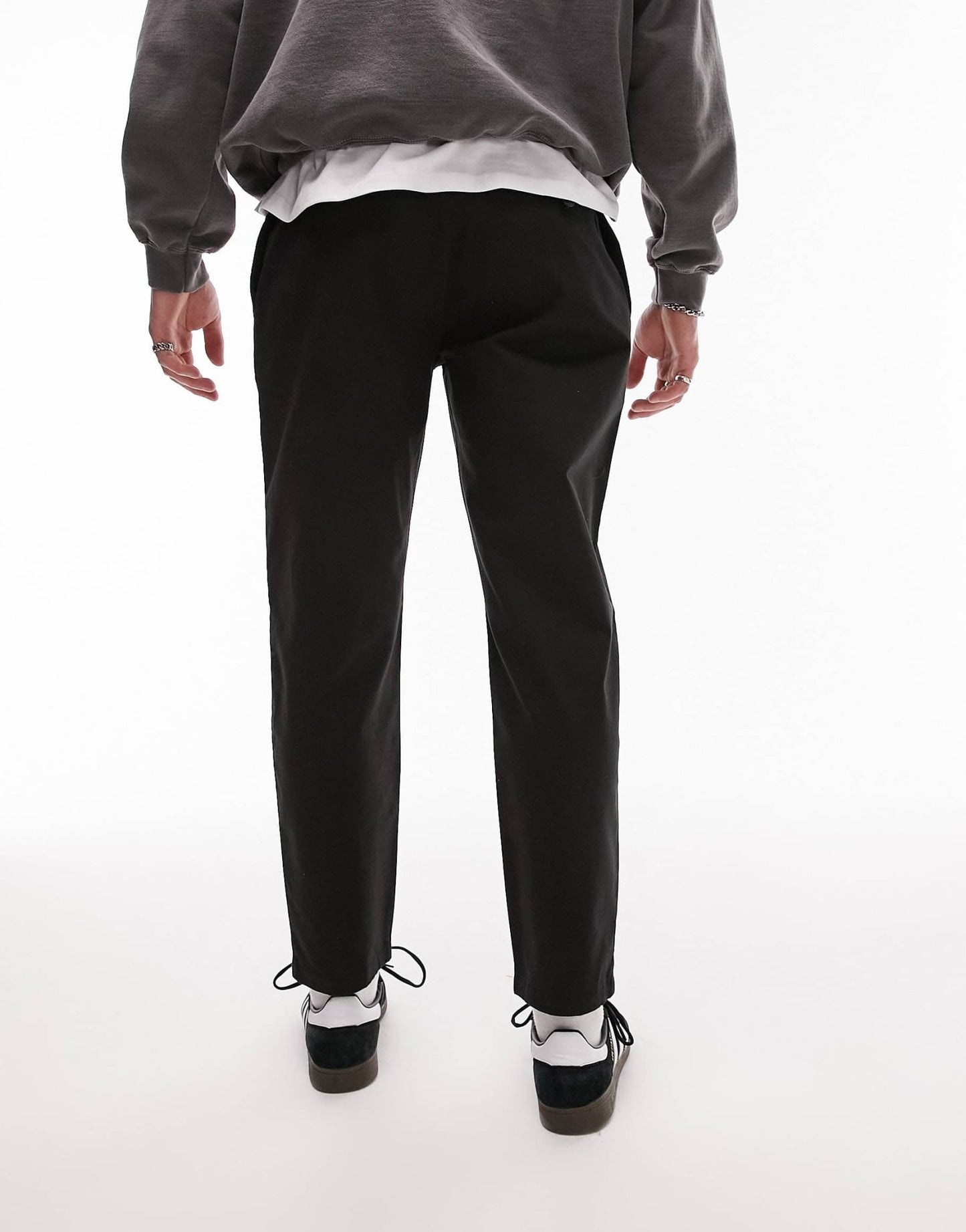 Topman tapered chino trousers in black - ASOS Sample Sale