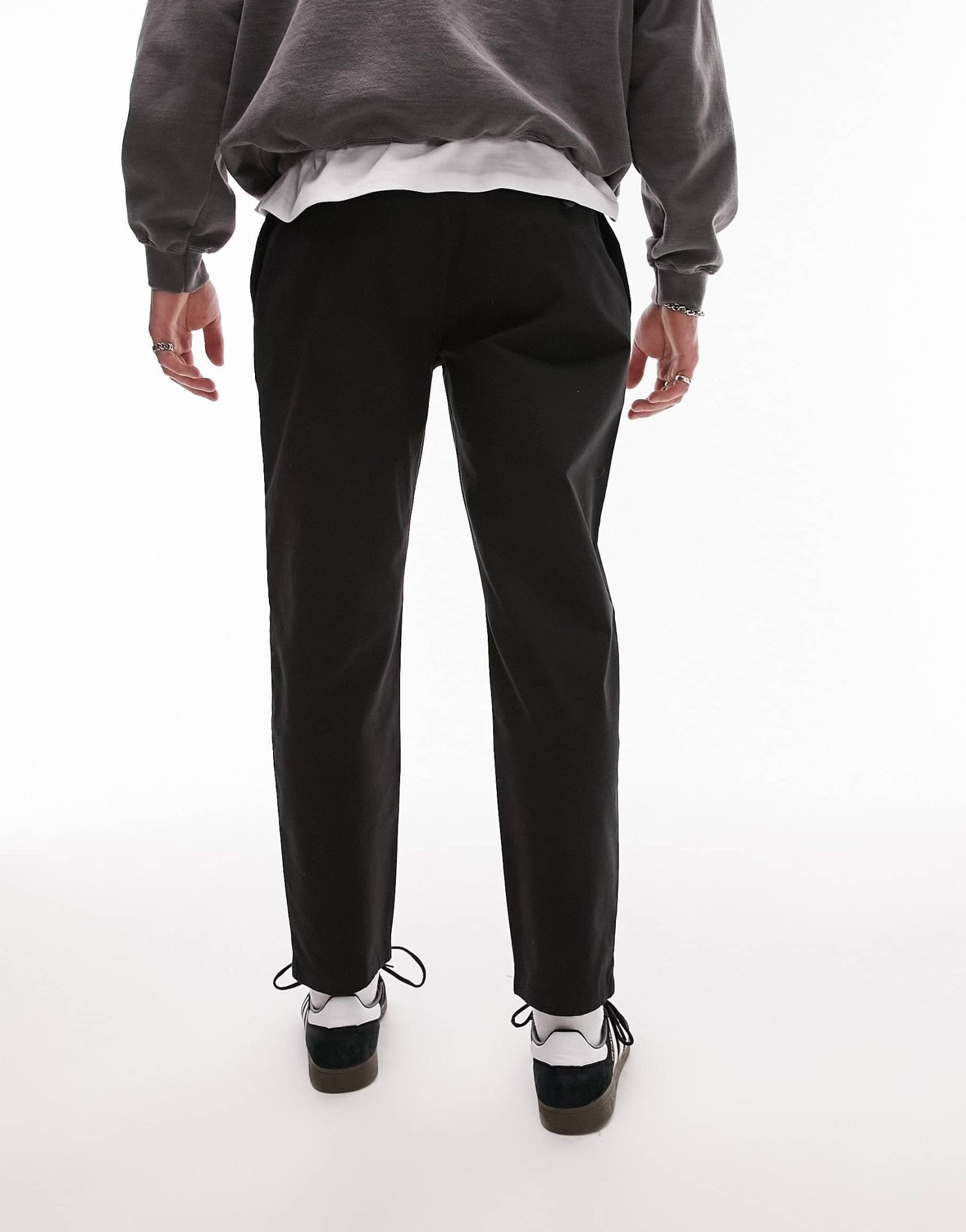 Topman tapered chino trousers in black - ASOS Sample Sale