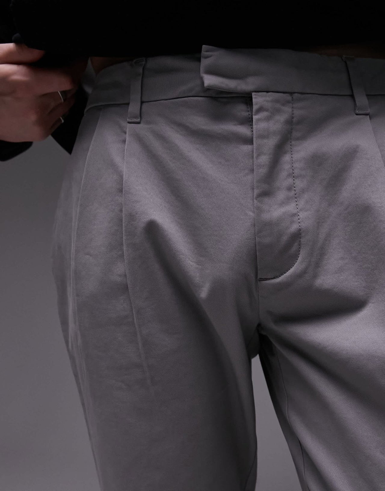 Topman tapered chino trousers in grey - ASOS Sample Sale