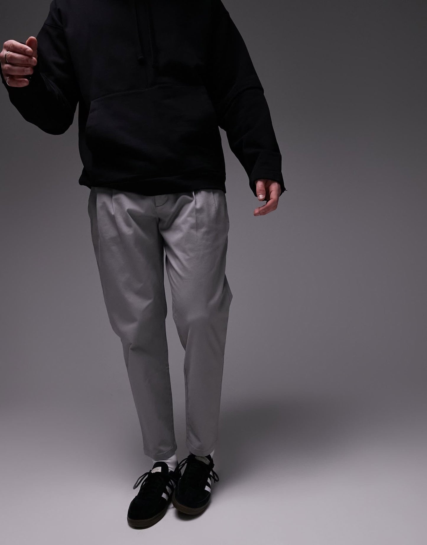 Topman tapered chino trousers in grey - ASOS Sample Sale