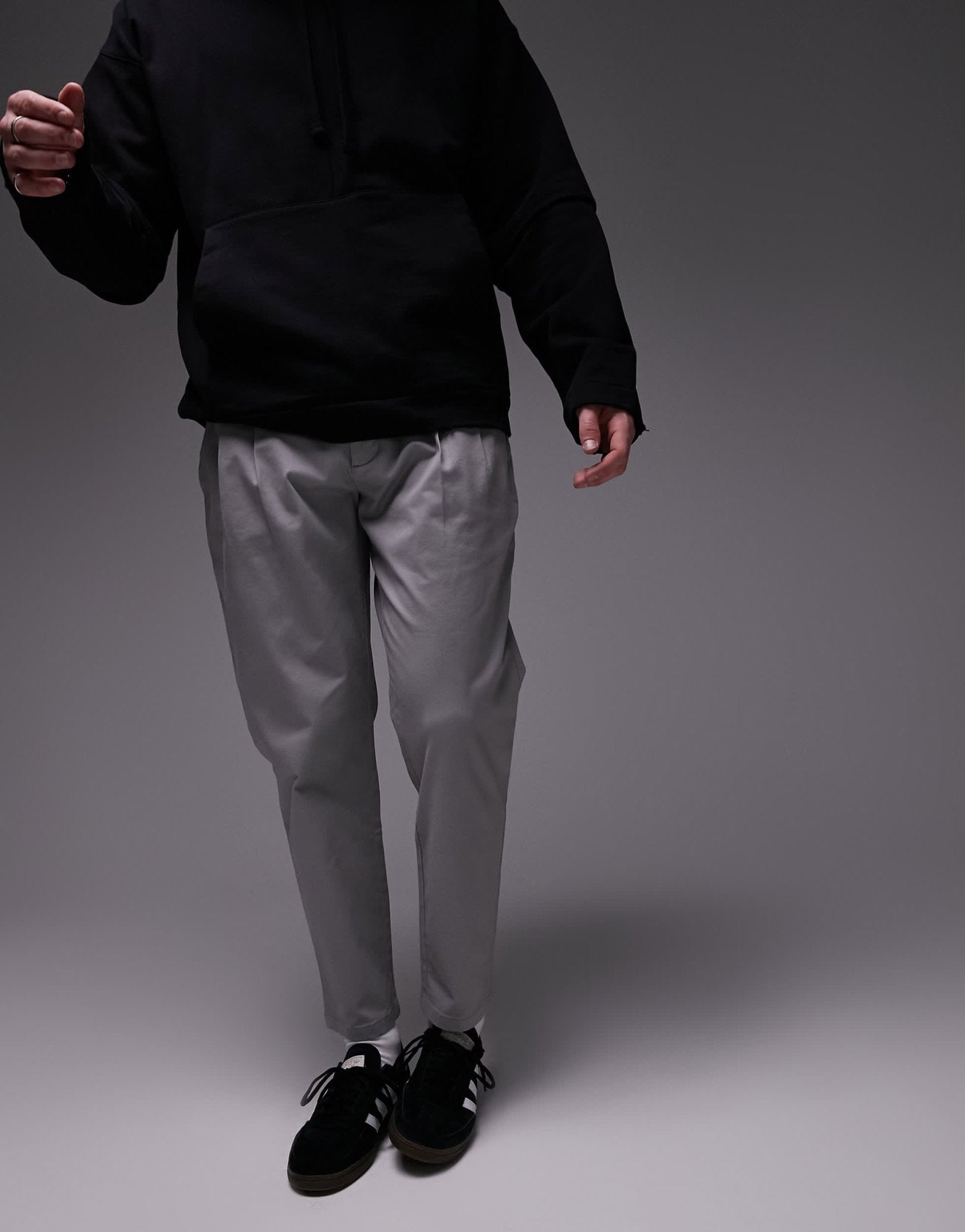 Topman tapered chino trousers in grey - ASOS Sample Sale
