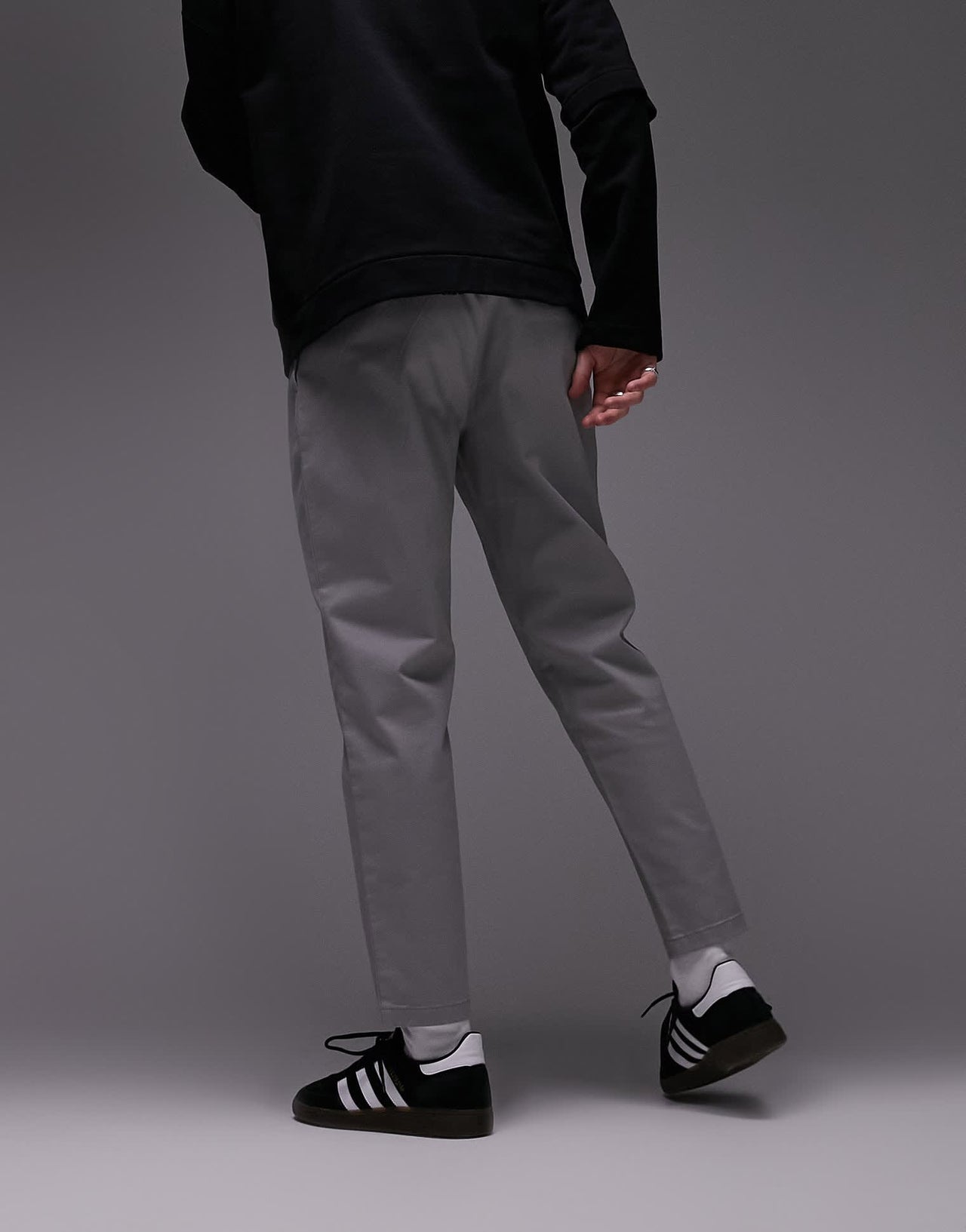 Topman tapered chino trousers in grey - ASOS Sample Sale