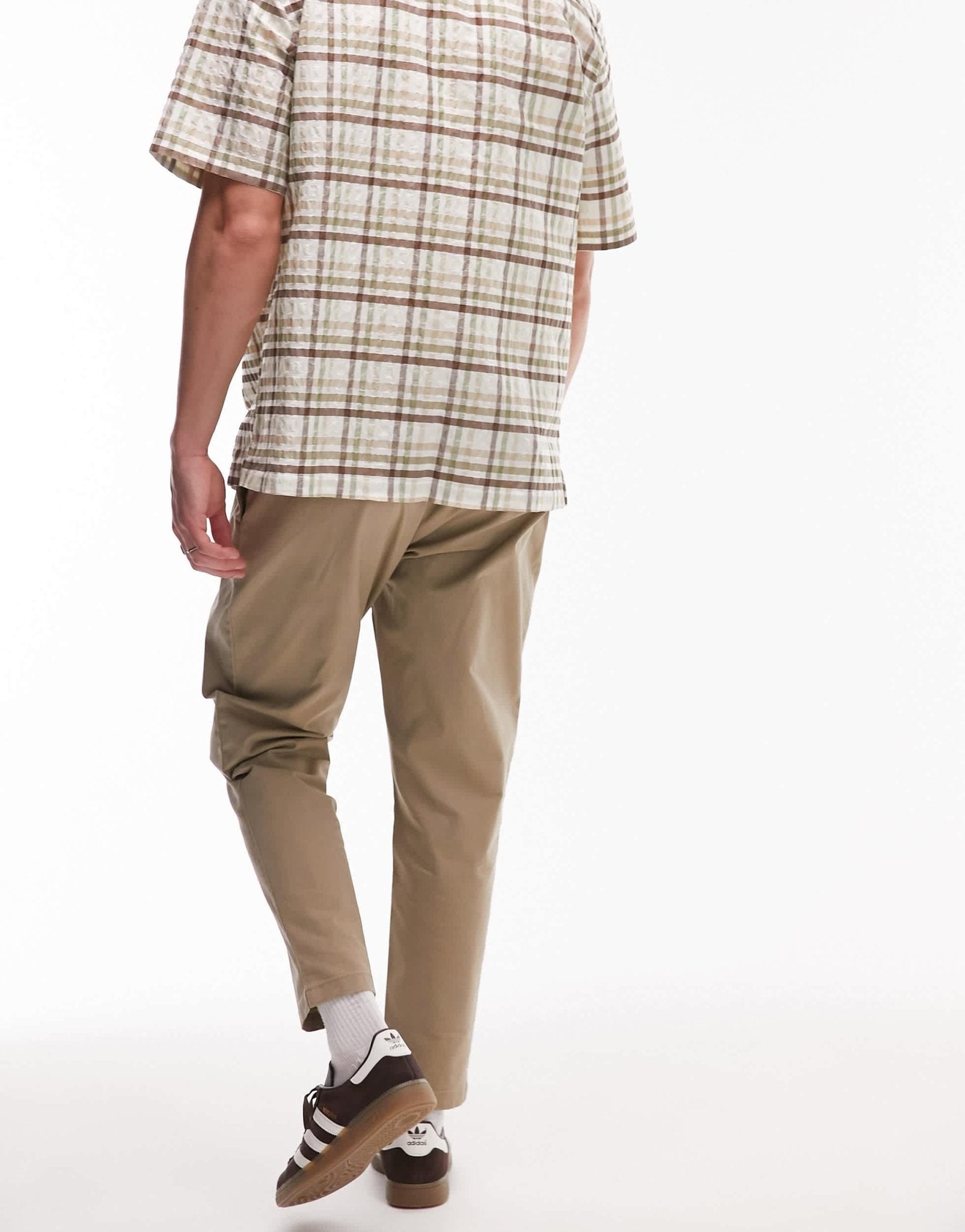 Topman tapered chino trousers in stone - ASOS Sample Sale