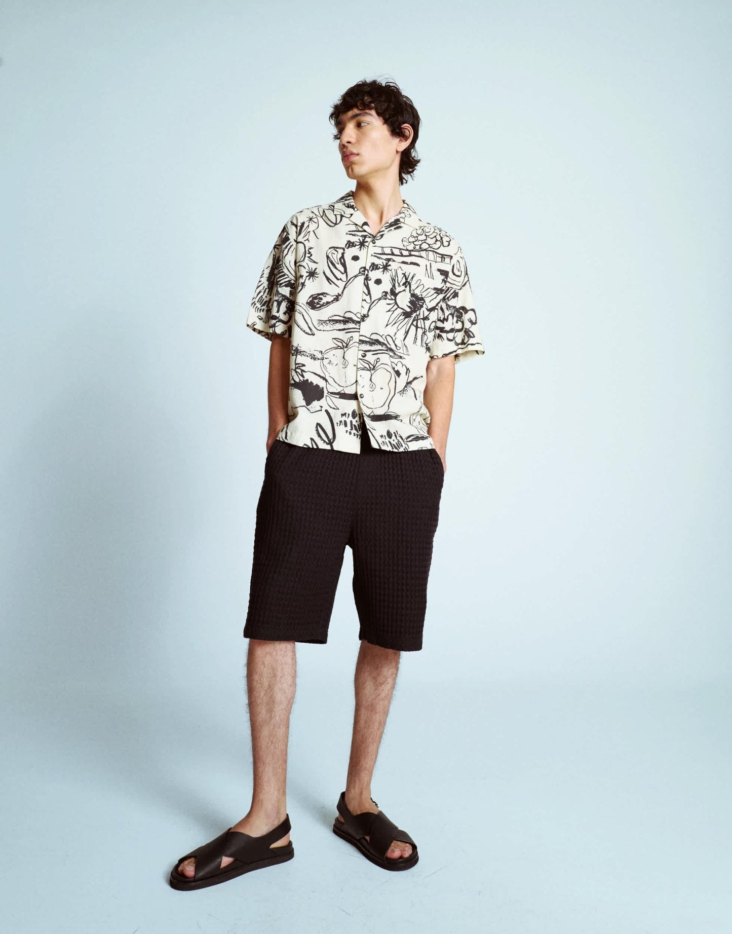 Topman textured grid check short co-ord in black - ASOS Sample Sale