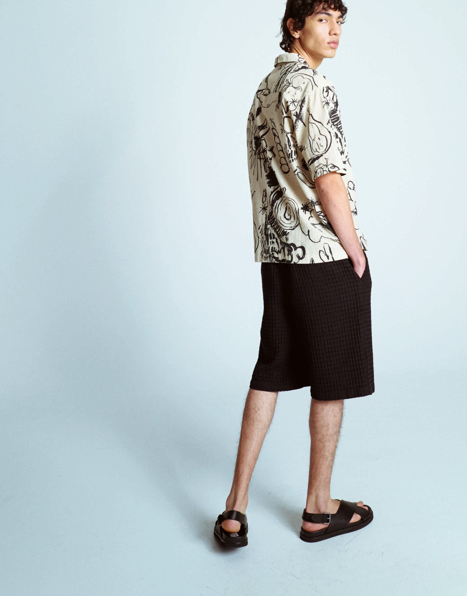 Topman textured grid check short co-ord in black - ASOS Sample Sale