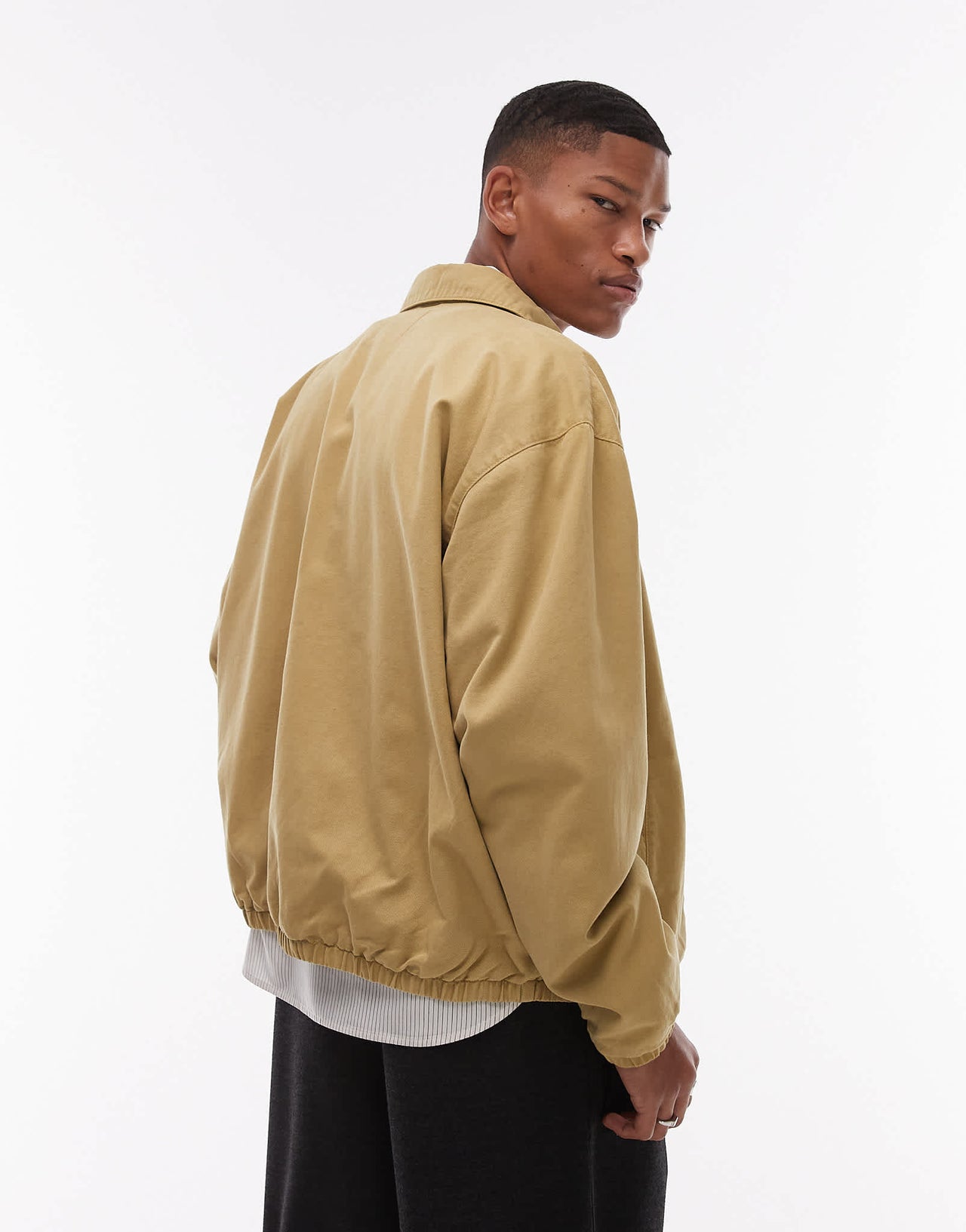 Topman twill harrington jacket in stone - ASOS Sample Sale