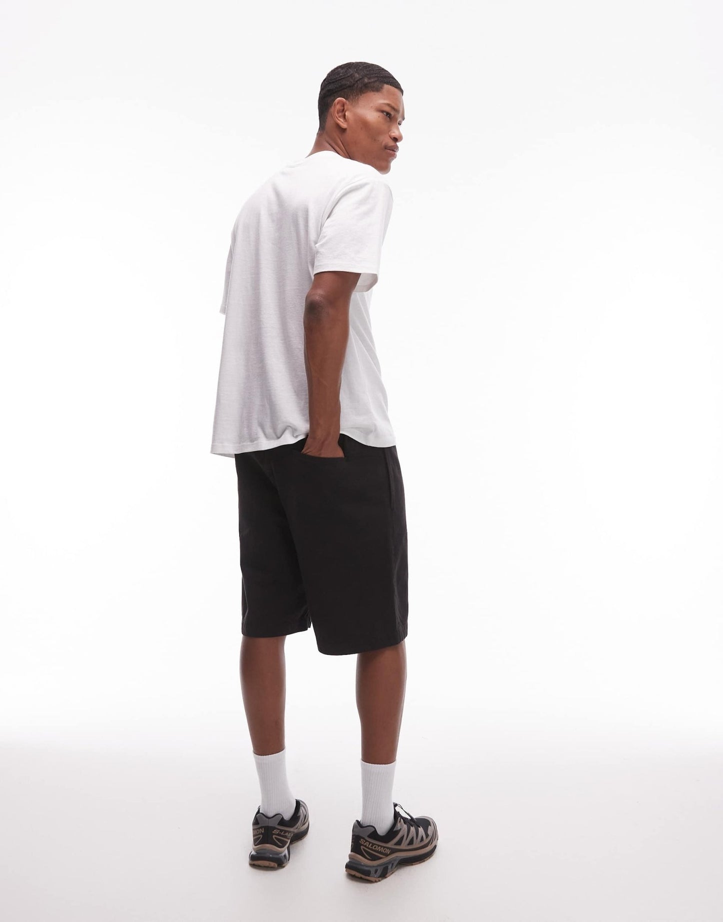 Topman washed cotton chino shorts in black - ASOS Sample Sale
