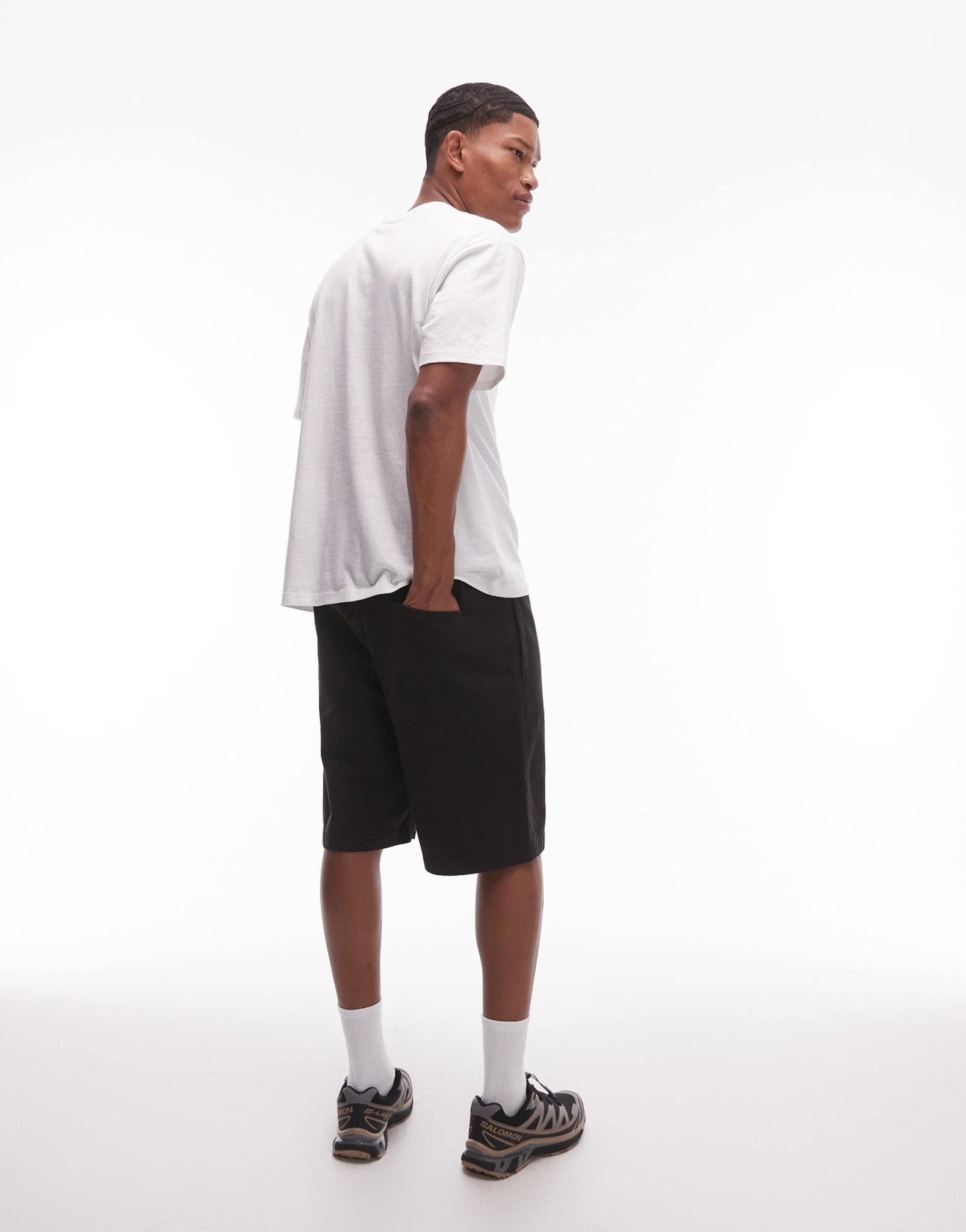 Topman washed cotton chino shorts in black - ASOS Sample Sale