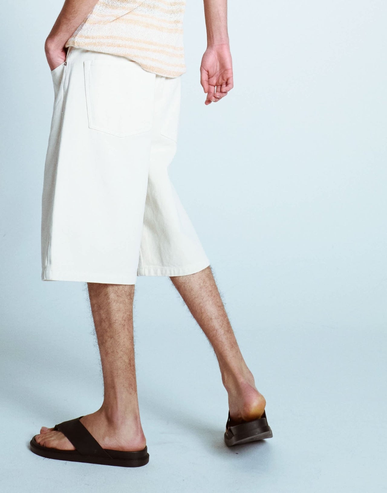 Topman washed twill shorts in neutral - ASOS Sample Sale