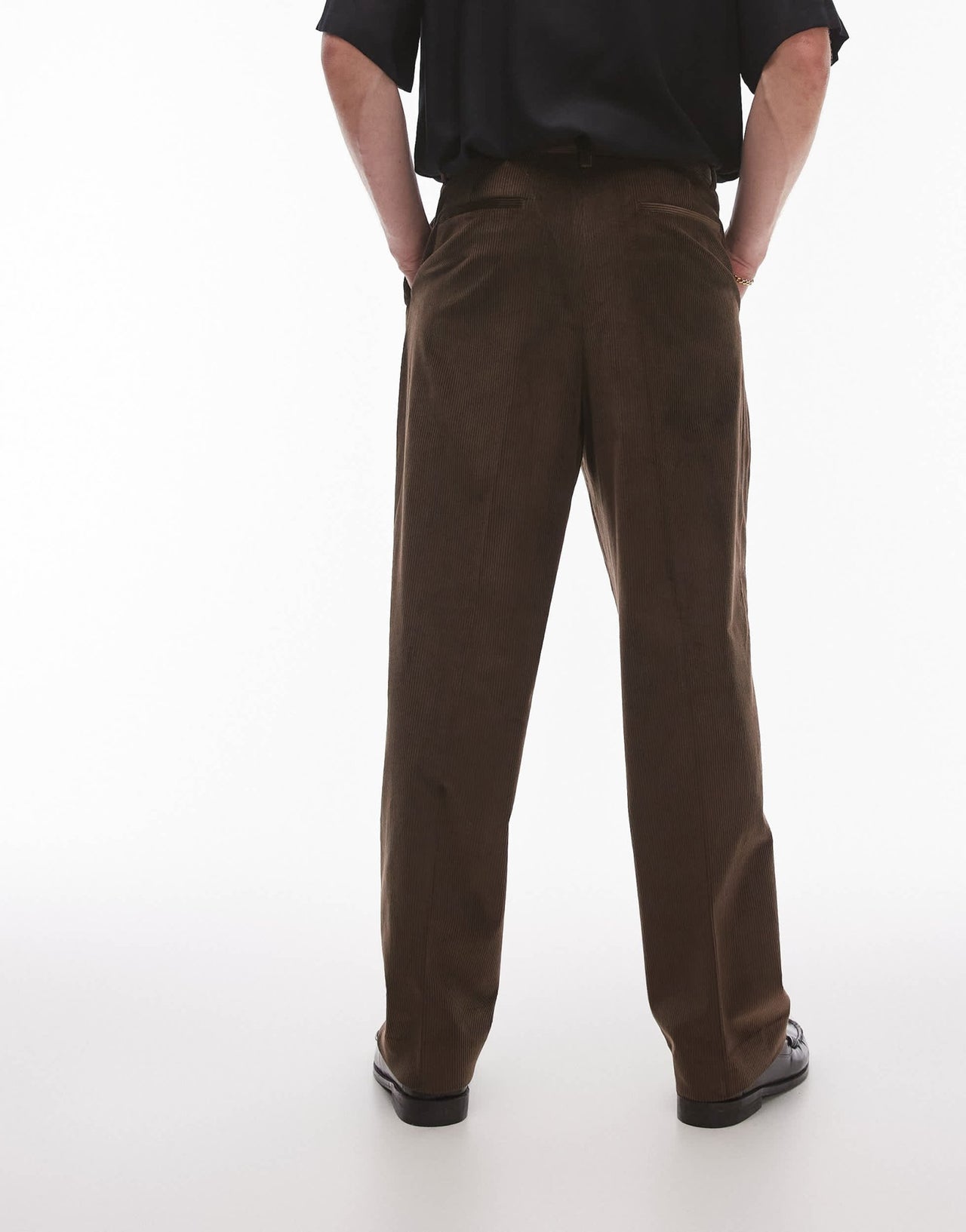 Topman wide leg cord suit trouser in brown - ASOS Sample Sale