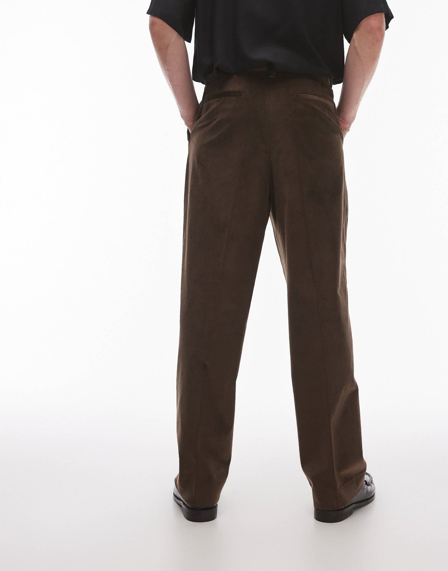 Topman wide leg cord suit trouser in brown - ASOS Sample Sale