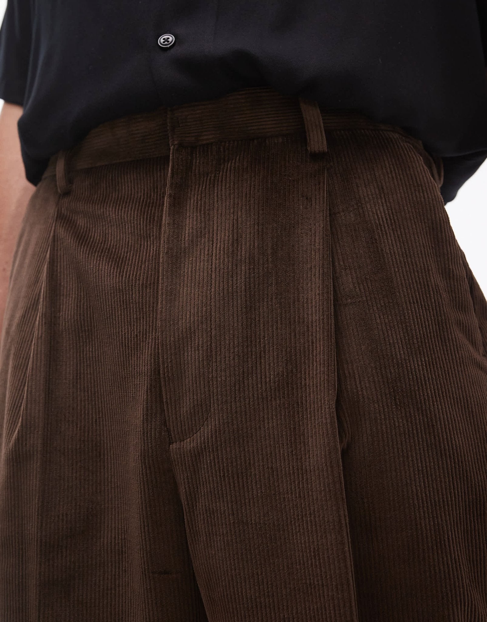 Topman wide leg cord suit trouser in brown - ASOS Sample Sale