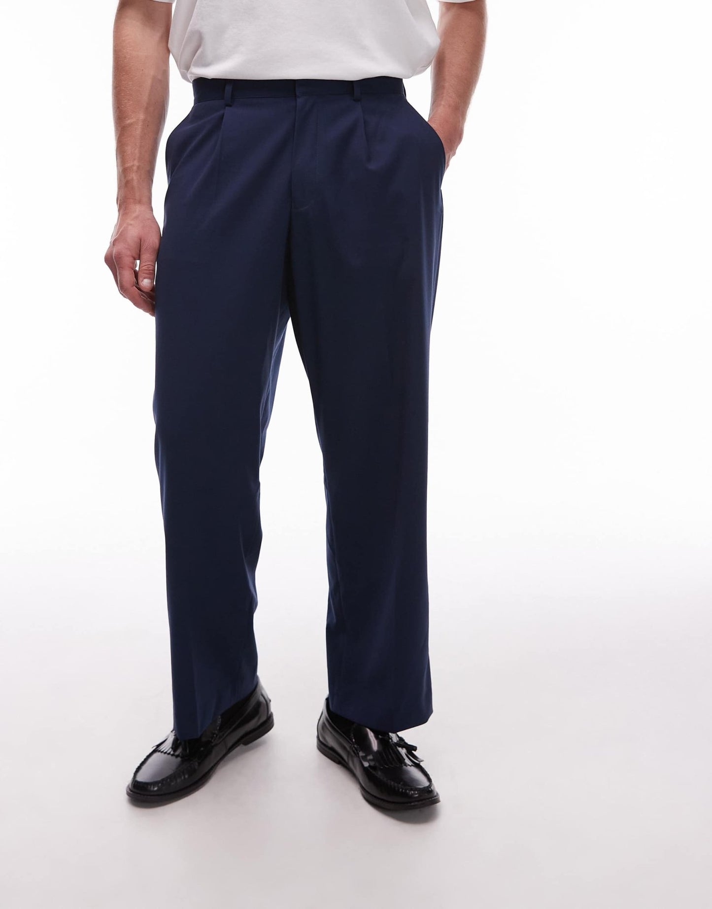 Topman wide leg suit trousers in blue - ASOS Sample Sale