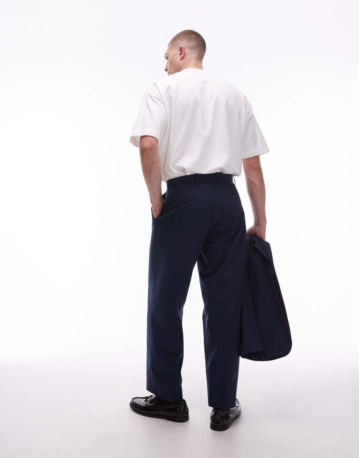 Topman wide leg suit trousers in blue - ASOS Sample Sale