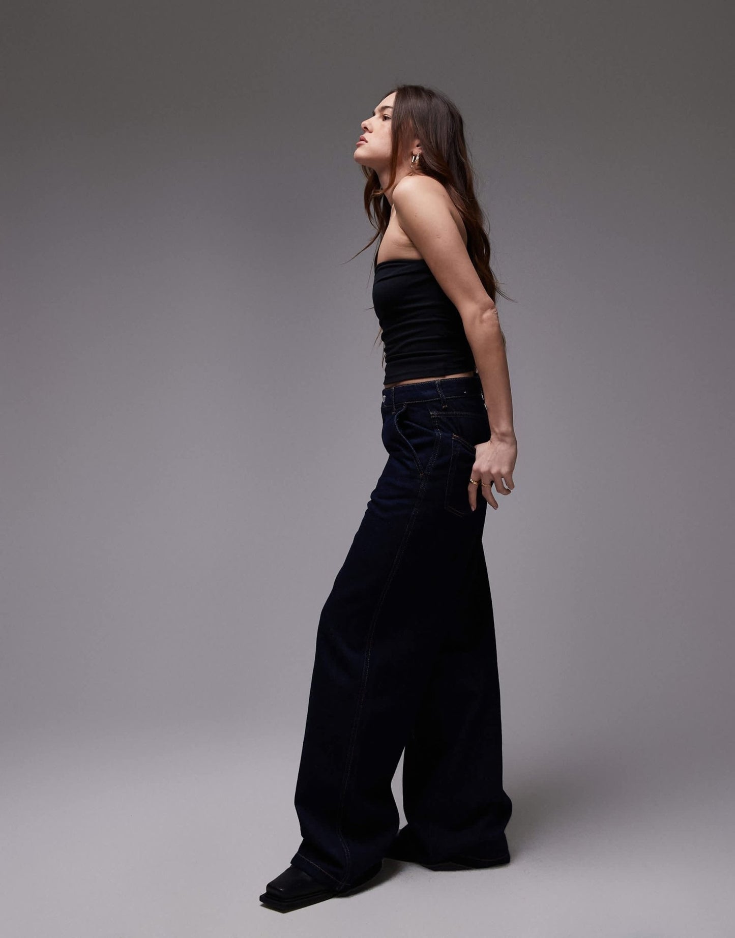 Topshop bandeau in black - ASOS Sample Sale
