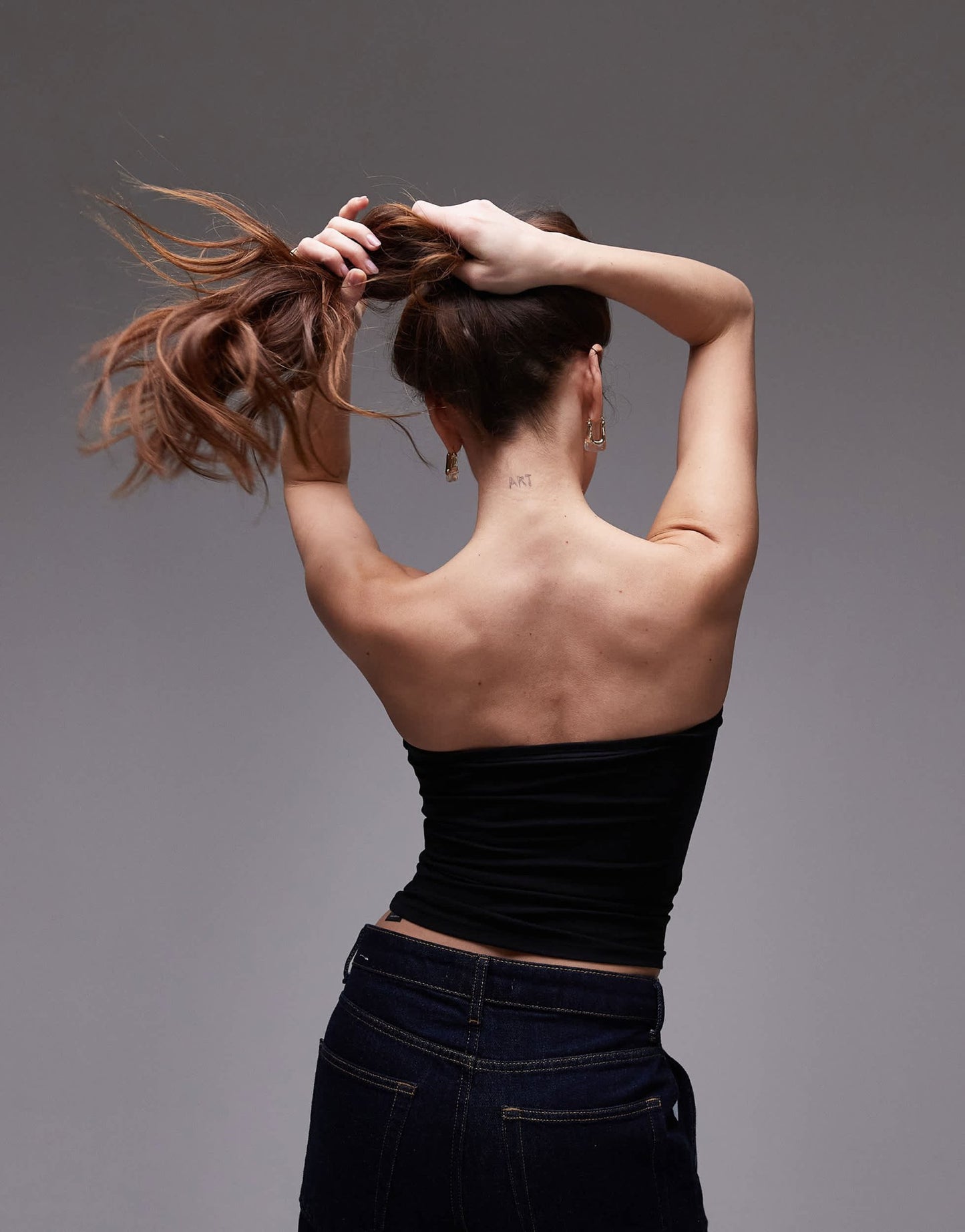 Topshop bandeau in black - ASOS Sample Sale
