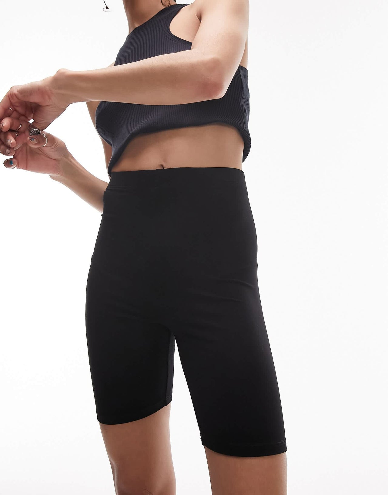 Topshop basic legging short in black - ASOS Sample Sale