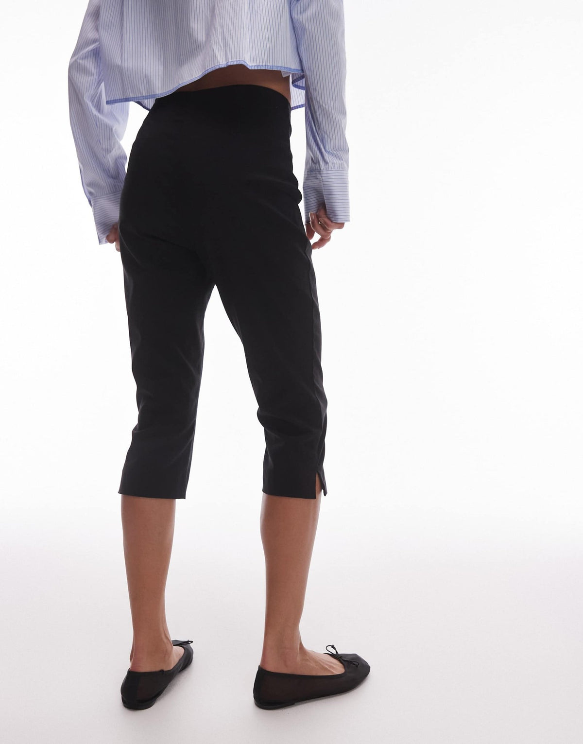 Topshop bengaline capri in black - ASOS Sample Sale