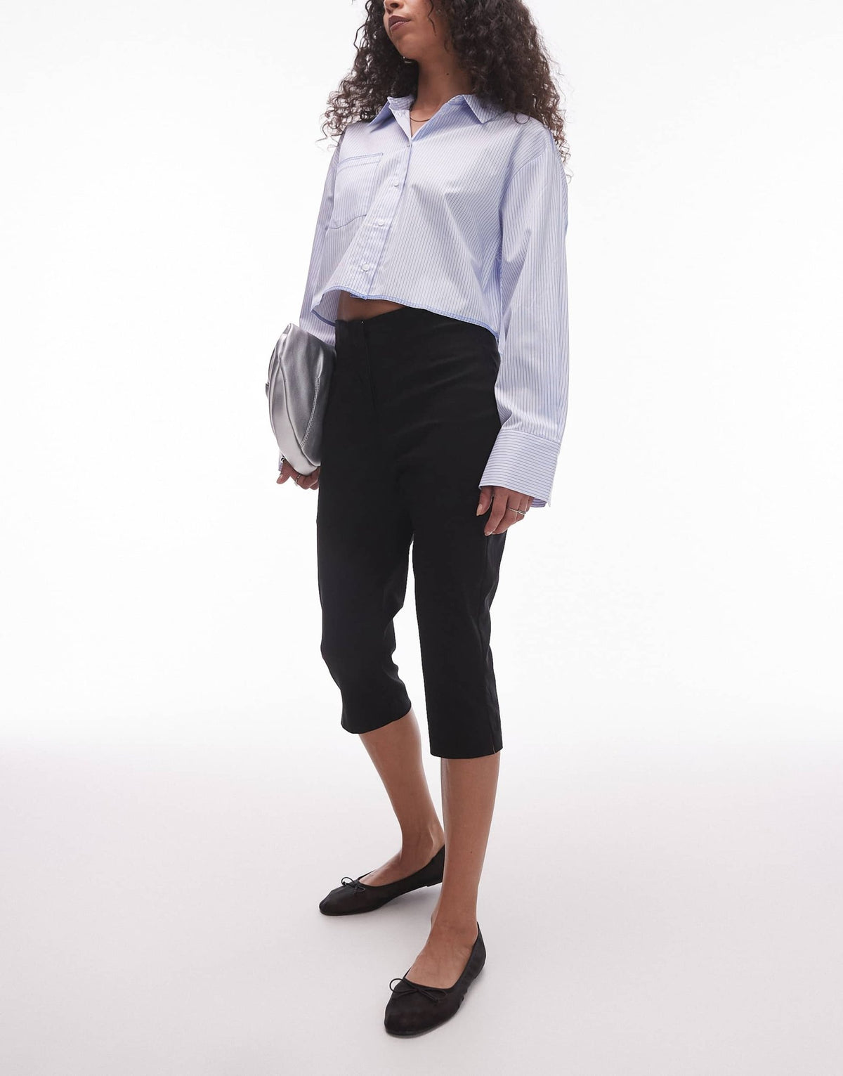 Topshop bengaline capri in black - ASOS Sample Sale
