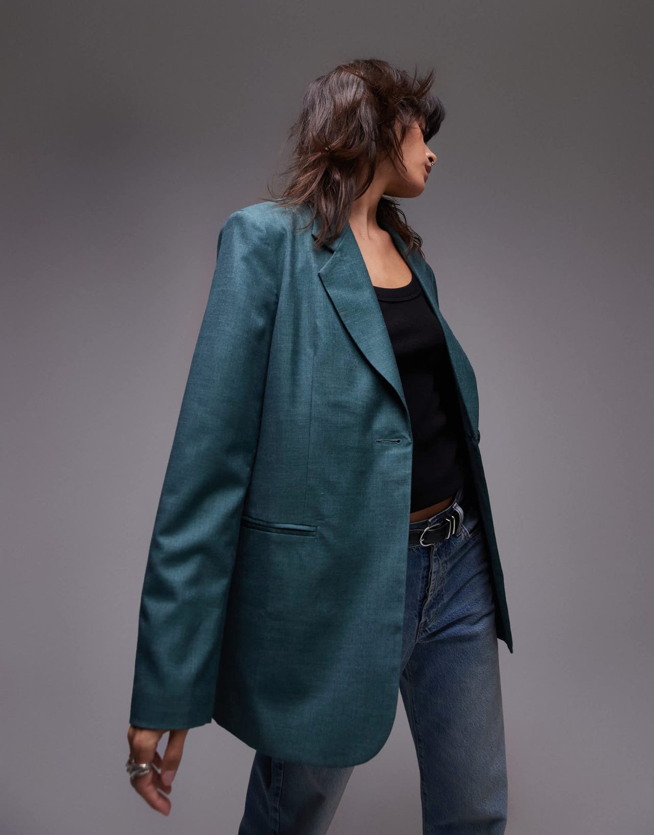 Topshop blazer in green - ASOS Sample Sale