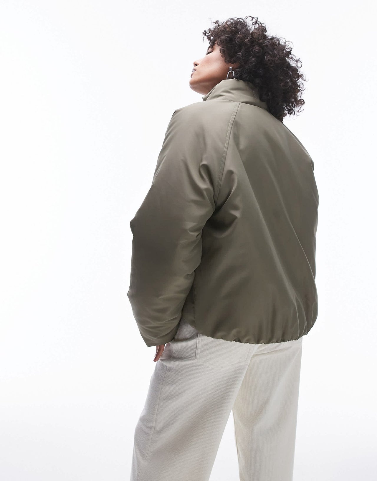 Topshop bomber puffer jacket in green - ASOS Sample Sale