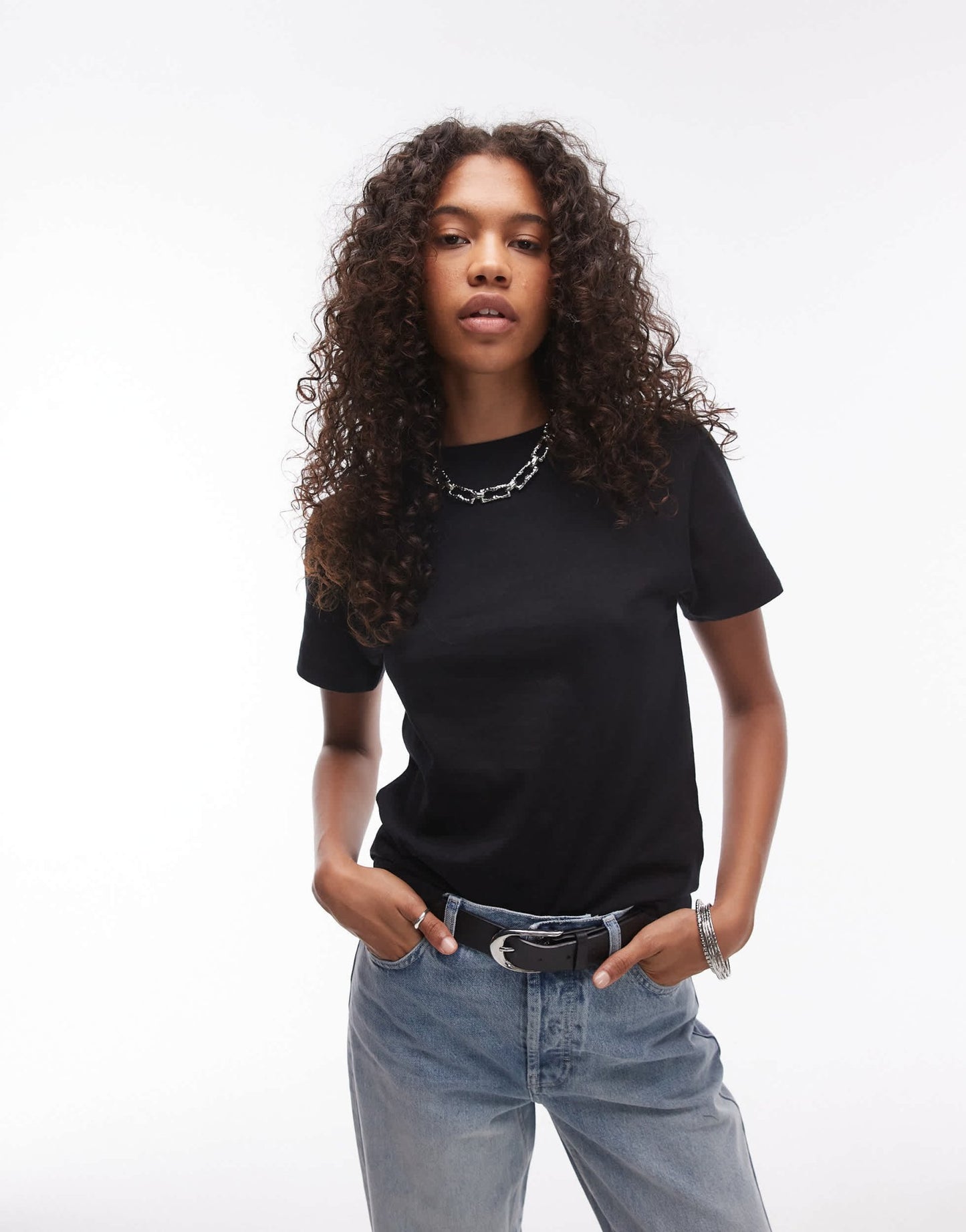 Topshop boxy tee in black - ASOS Sample Sale