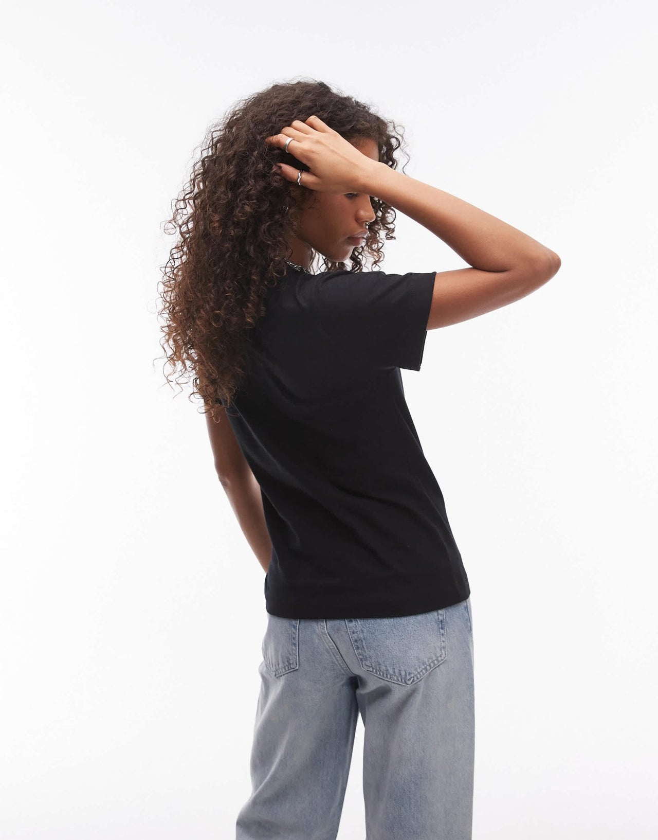 Topshop boxy tee in black - ASOS Sample Sale