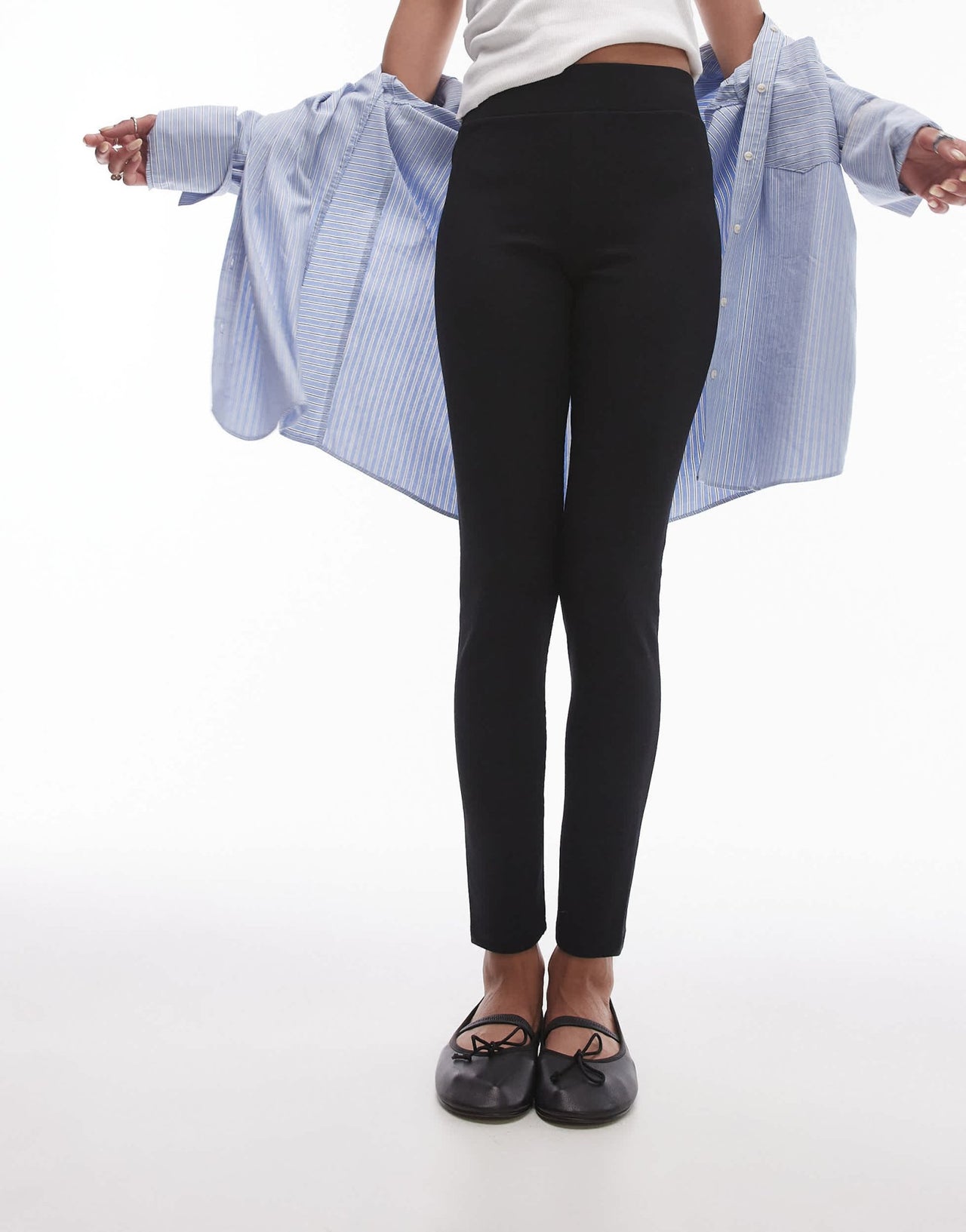Topshop brushed rib legging in black - ASOS Sample Sale
