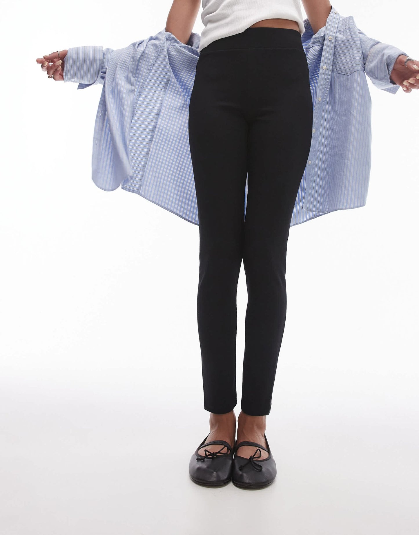 Topshop brushed rib legging in black - ASOS Sample Sale