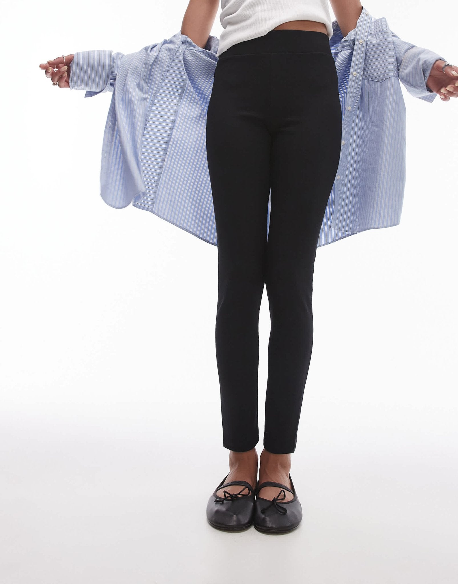 Topshop brushed rib legging in black - ASOS Sample Sale