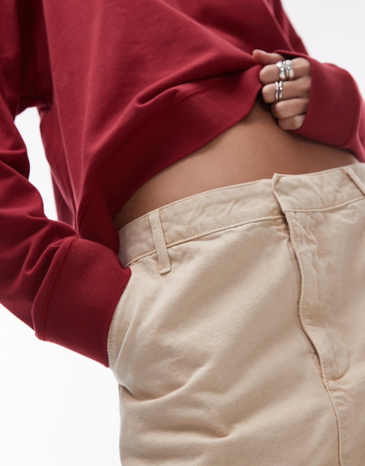 Topshop canvas pelmet micro skirt in tan - ASOS Sample Sale