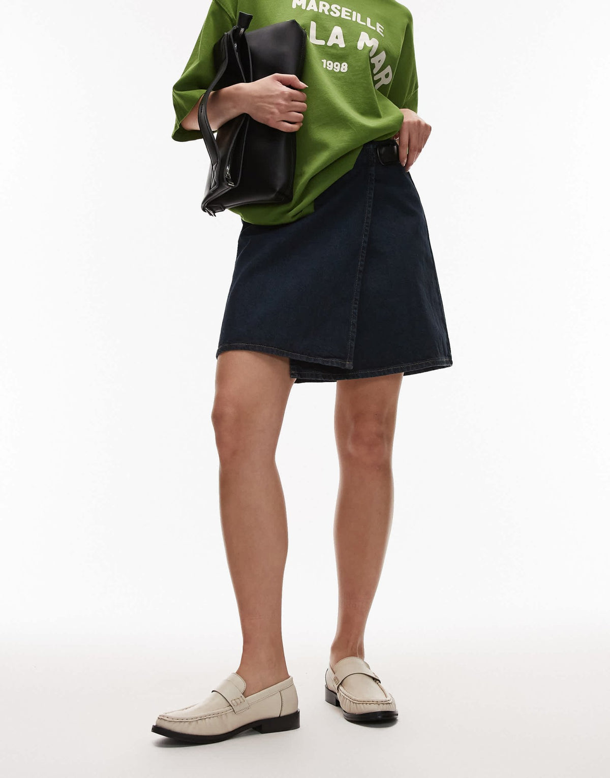 Topshop Carey real leather loafers with ruched detail in buttermilk - ASOS Sample Sale