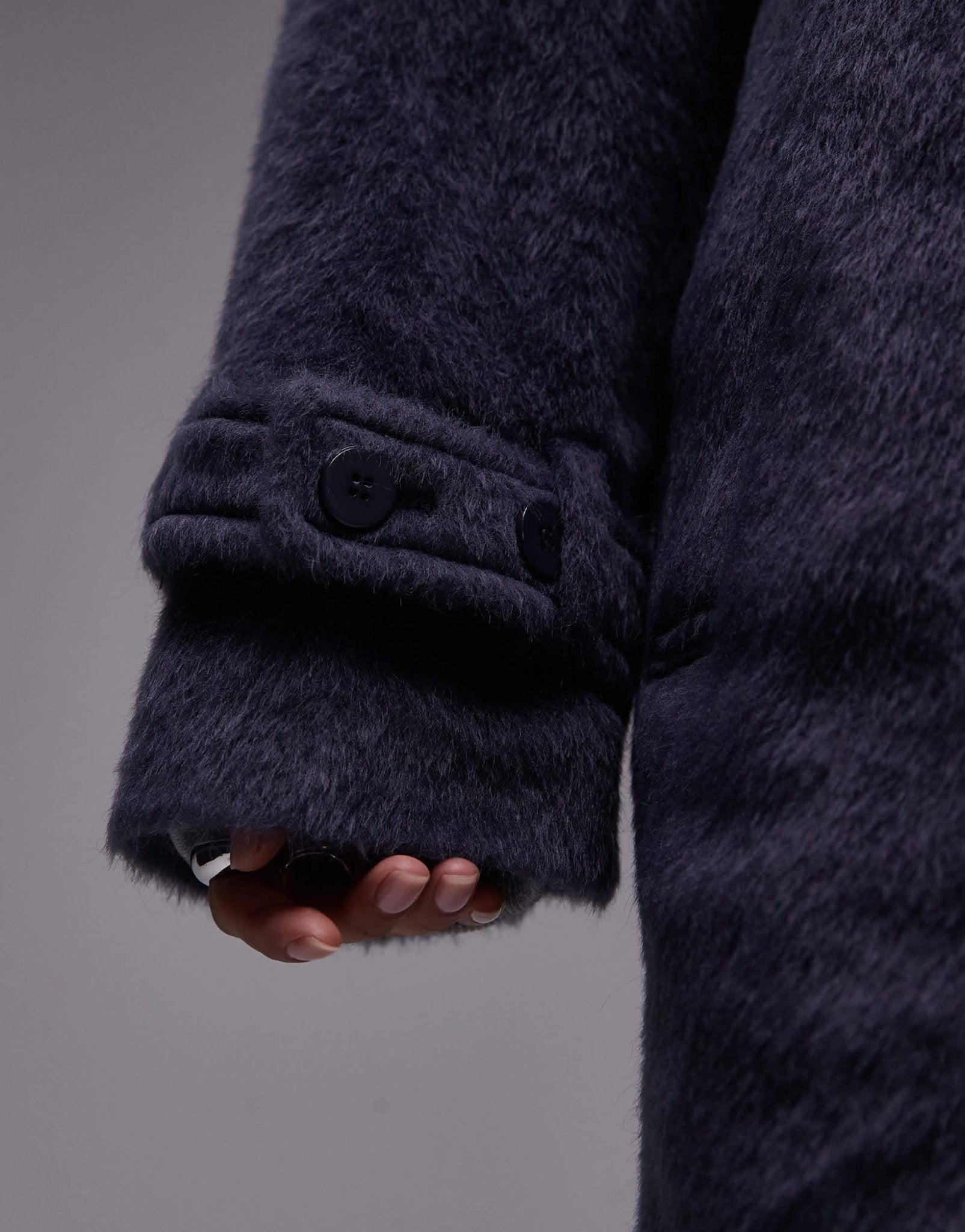 Topshop chuck on coat in navy - ASOS Sample Sale