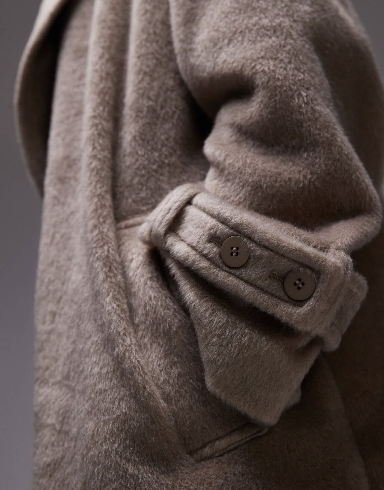 Topshop chuck on coat in taupe - ASOS Sample Sale