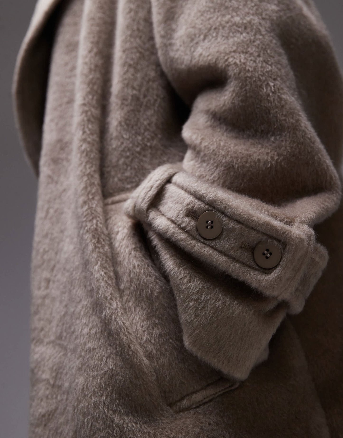 Topshop chuck on coat in taupe - ASOS Sample Sale