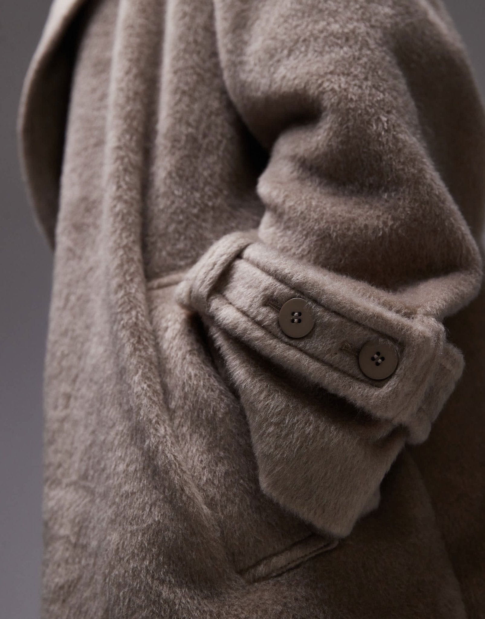 Topshop chuck on coat in taupe - ASOS Sample Sale