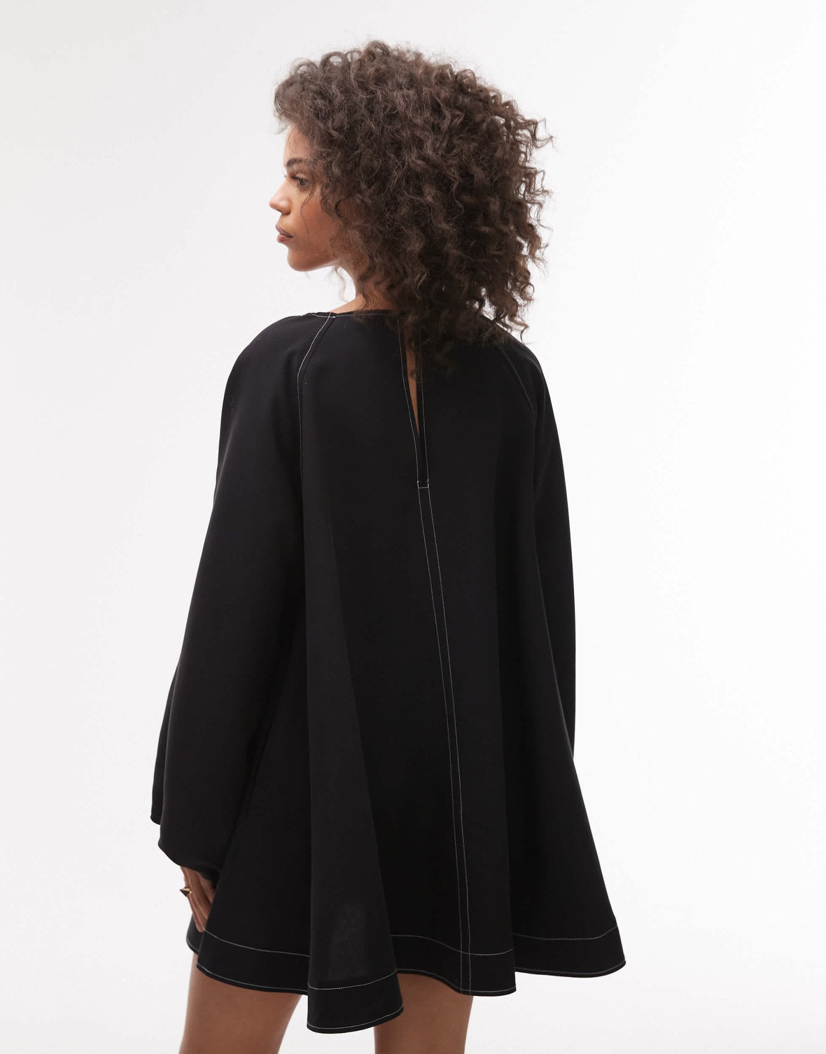 Topshop clean trapeze mini dress in black - ASOS Sample Sale