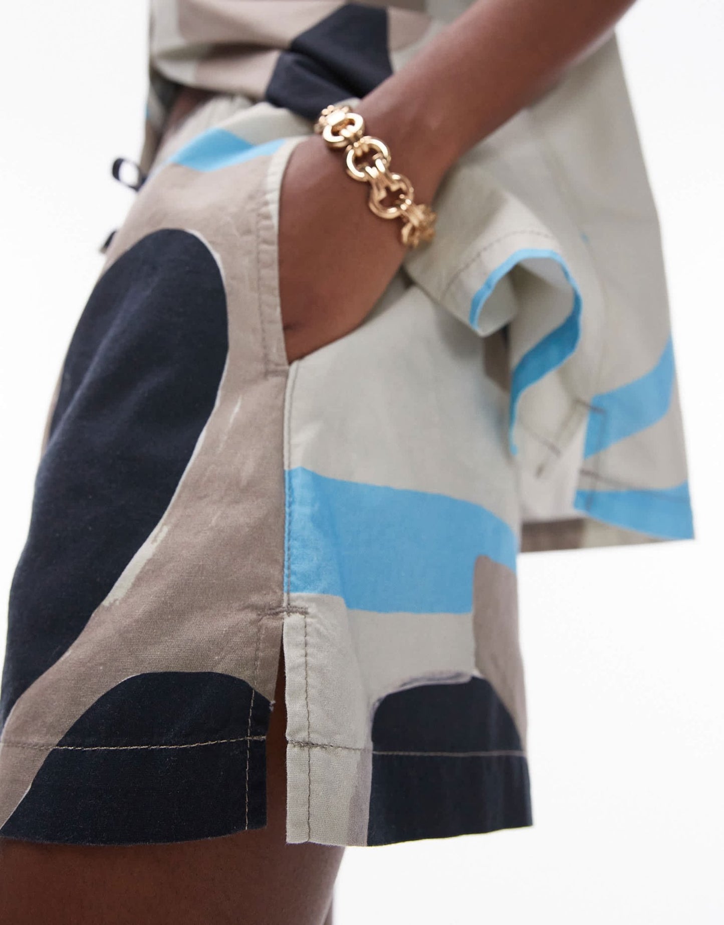Topshop co - ord abstract printed pull on short in multi - ASOS Sample Sale